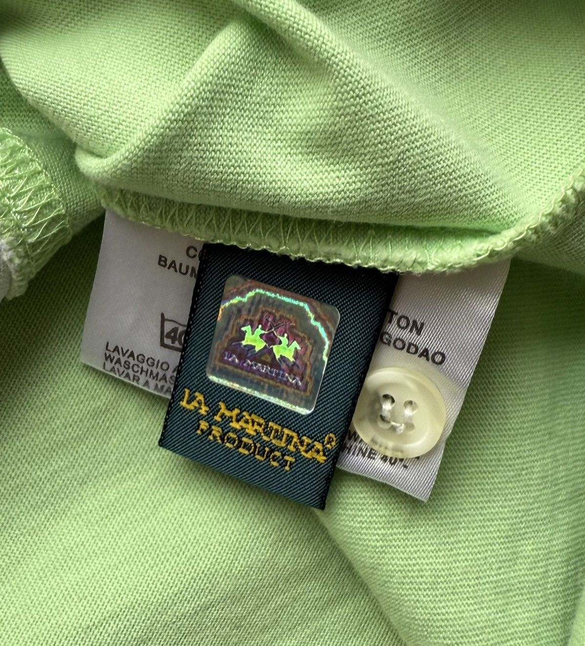 La Martina La Martina Careys Polo #3 White/Green Polo T-Shirt Size US M / EU 48-50 / 2 - 8 Thumbnail