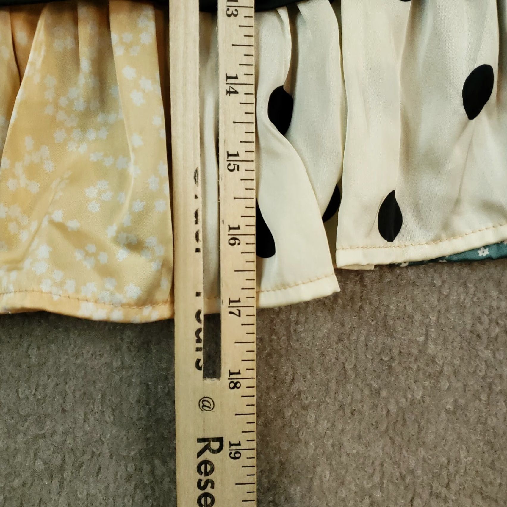 Vintage Womens Skirt Blue Beige Polka Dot XS Extra Small Size 26" / US 2 / IT 38 - 3 Thumbnail