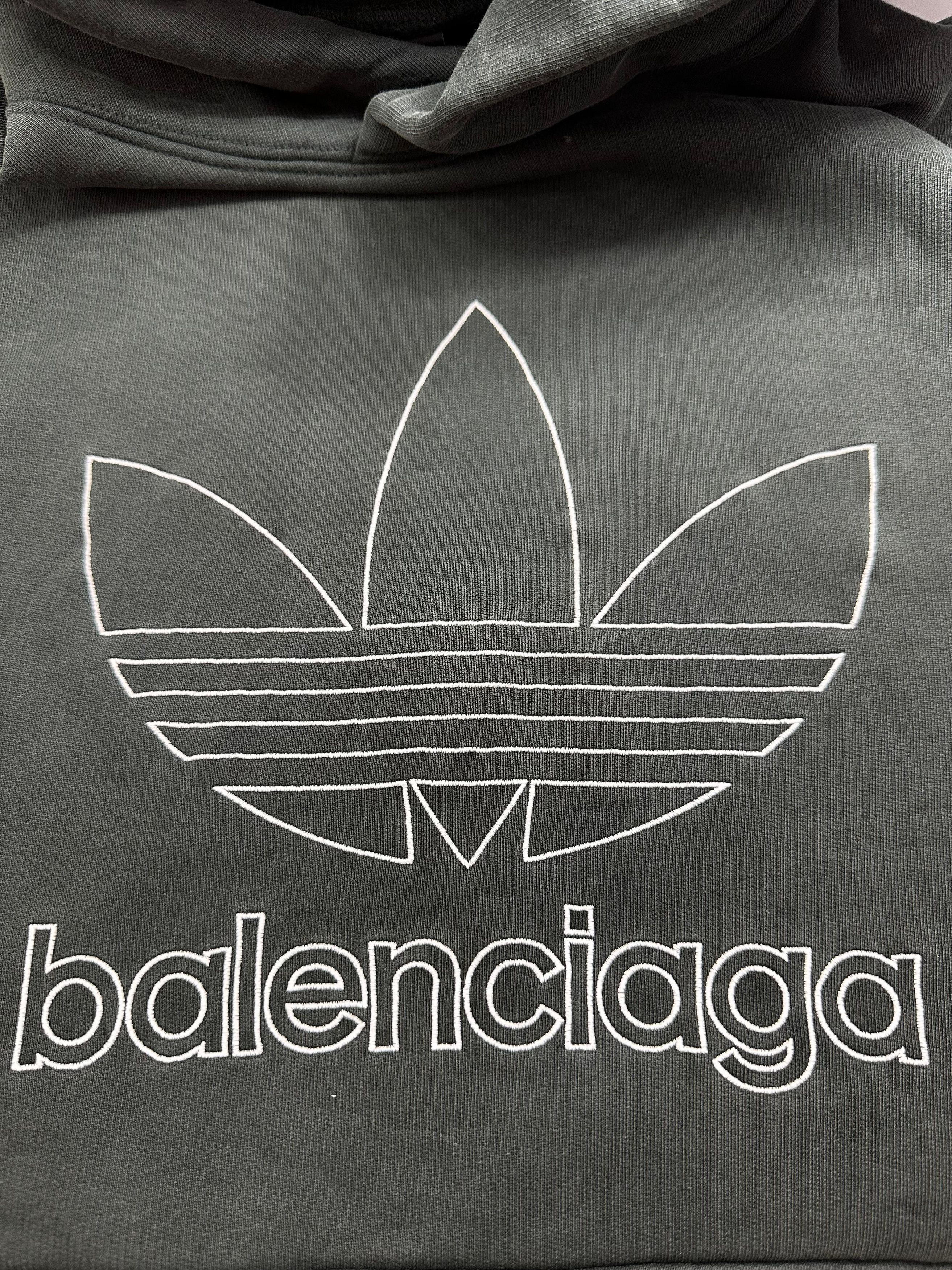 Adidas × Balenciaga CC000013 Balenciaga Adidas Trefoil Hoodie in Green / Size: 3 Size US L / EU 52-54 / 3 - 2 Thumbnail