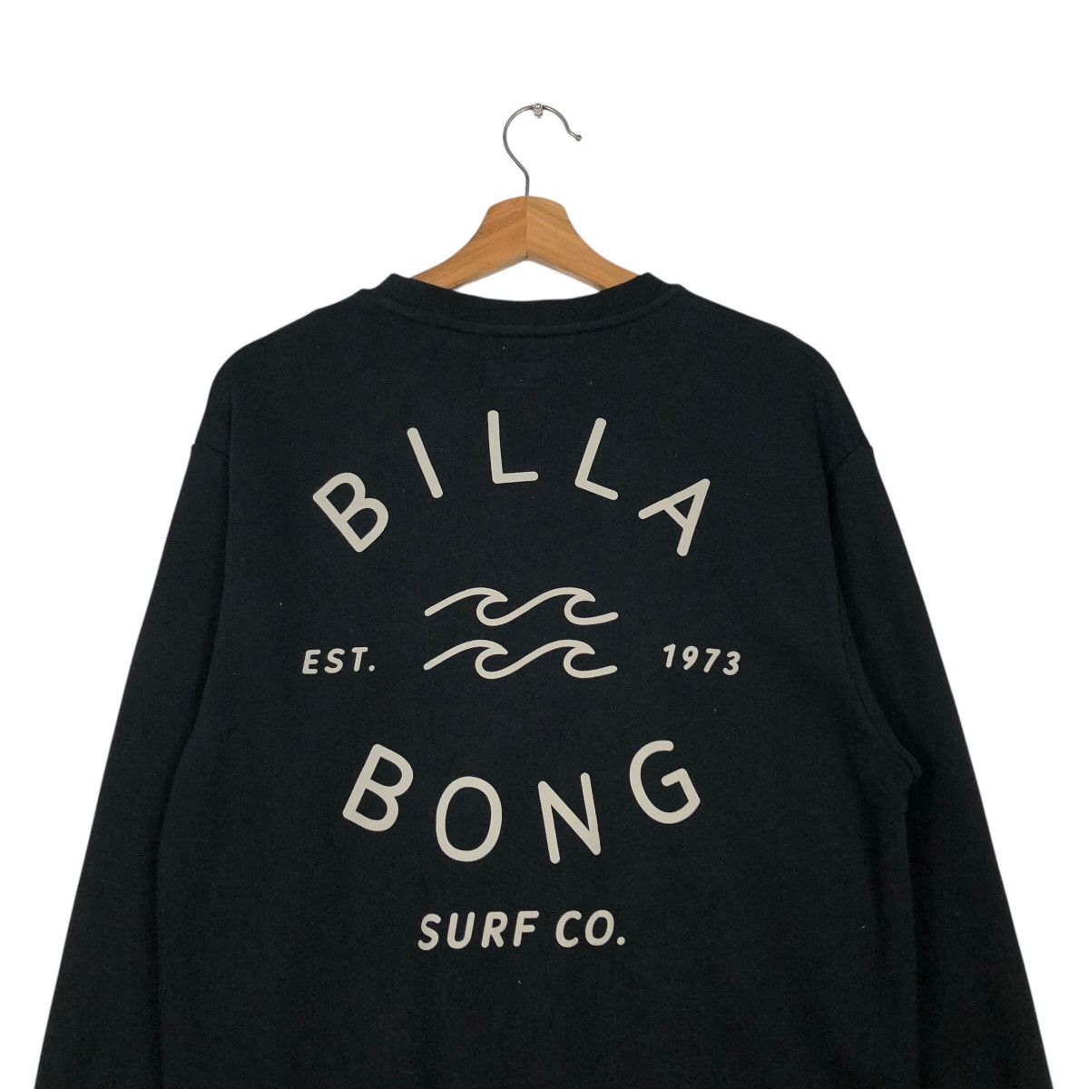Japanese Brand × Vintage 📌Rich Black Vintage Sweatshirt Billabong Big Logo Size US S / EU 44-46 / 1 - 10 Thumbnail