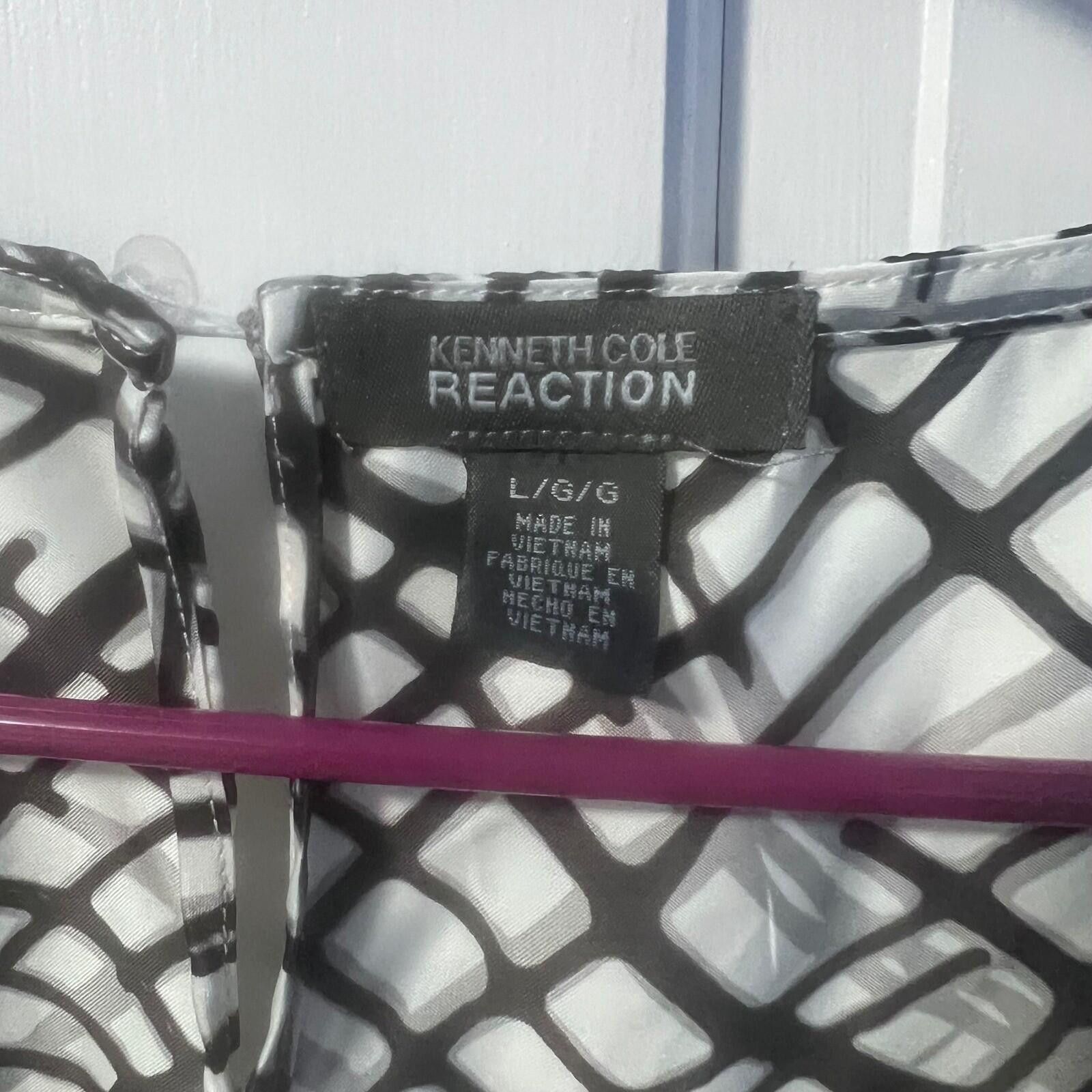 Other Kenneth Cole Reaction Womens Black White Abstract Large Size L / US 10 / IT 46 - 2 Thumbnail