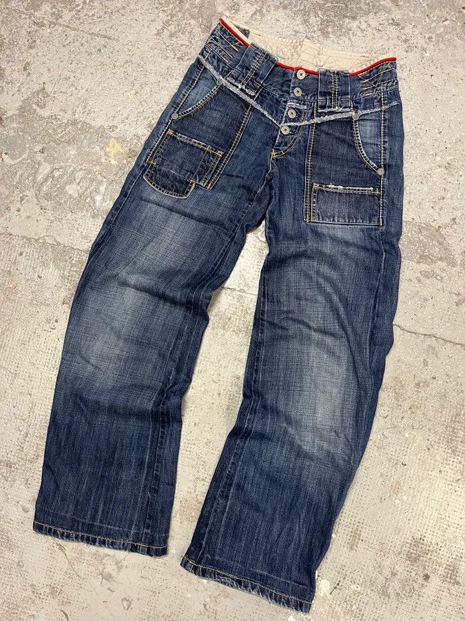 Designer × Marithe + Francois Girbaud × Vintage 2000s Marithé + François Girbaud Wide Denim Jeans Size US 30 / EU 46 - 6 Thumbnail