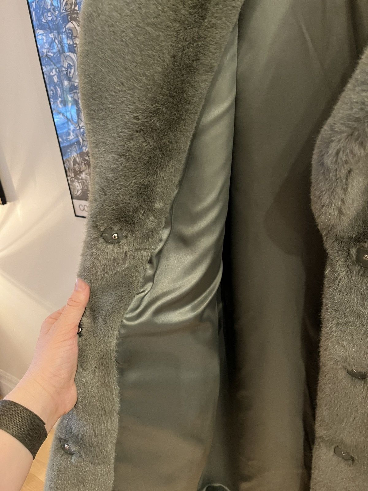 STAND STUDIO Stand Studio Green Maria Faux Fur Coat Size M / US 6-8 / IT 42-44 - 3 Thumbnail