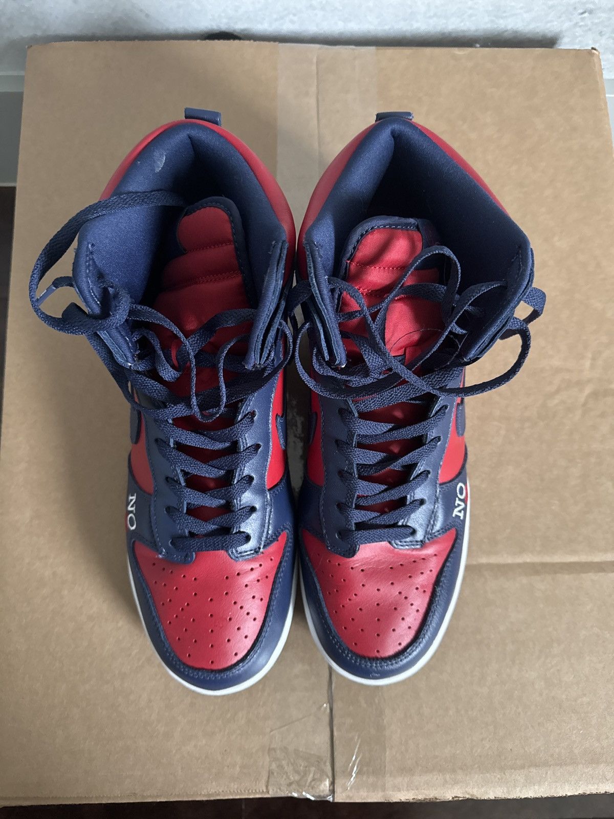 Nike × Supreme Nike SB Dunk High Supreme By Any Means Navy Size US 11 / EU 44 - 8 Thumbnail