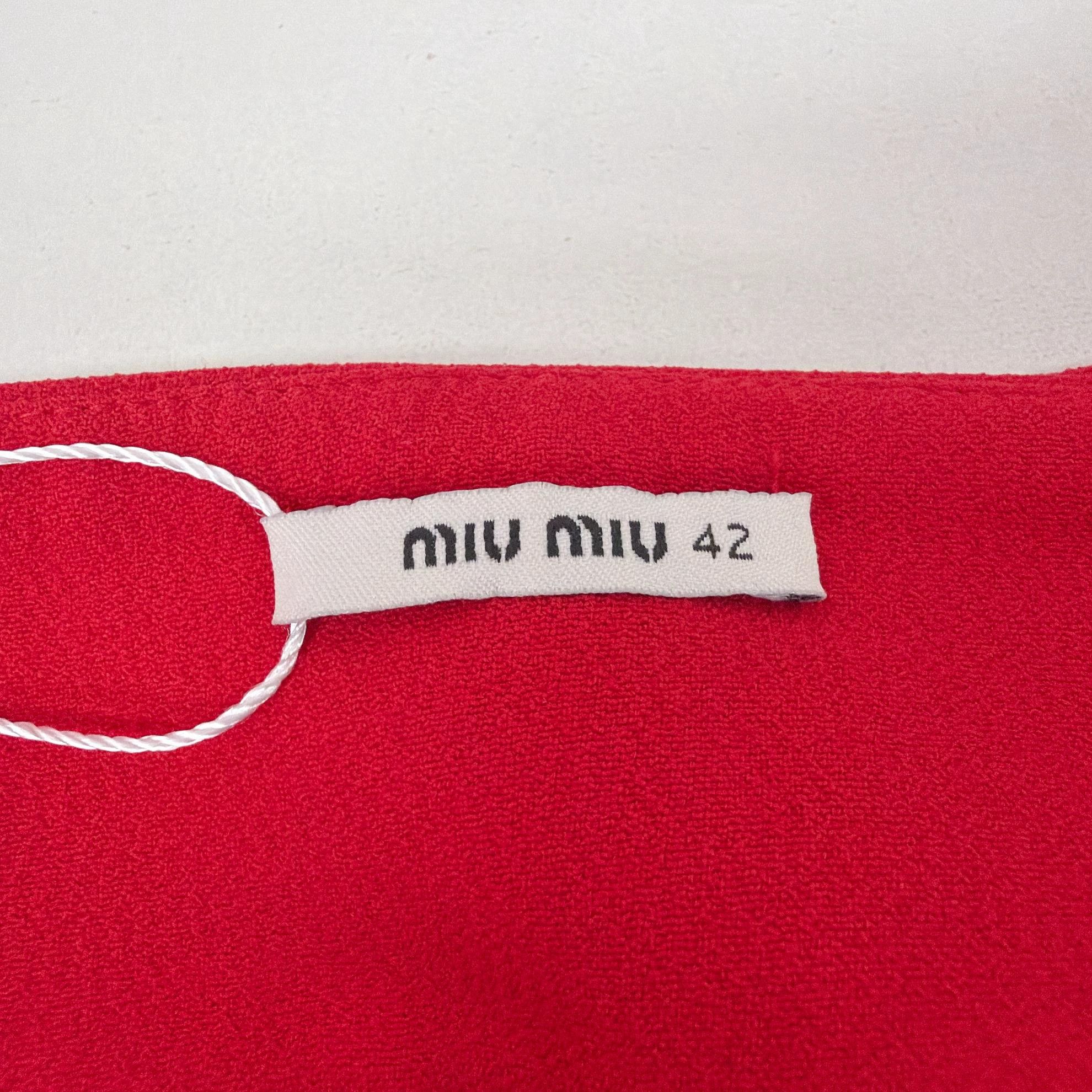 Miu Miu MIU MIU Women's Red Crystal Skirt 42 Size 28" / US 6 / IT 42 - 7 Thumbnail