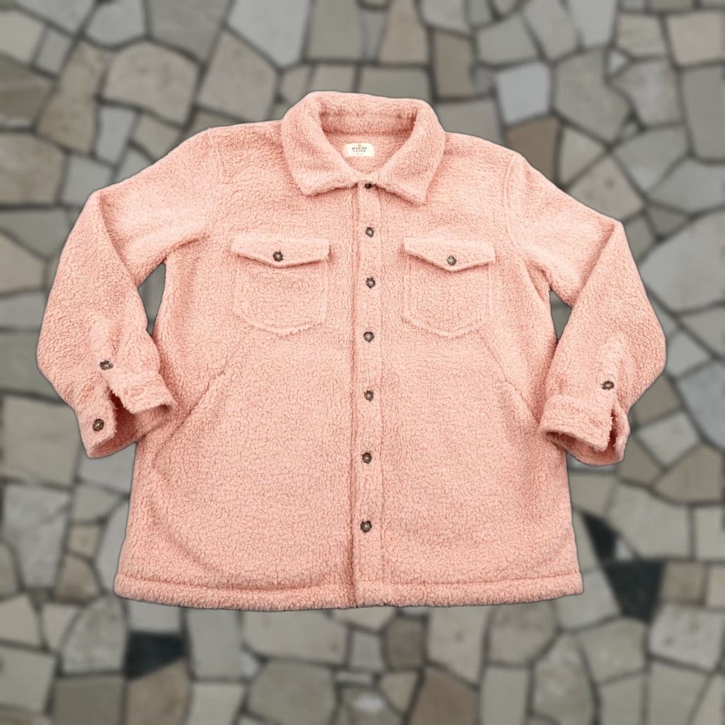 Marine Layer Marine Layer Jacket Womens Medium Pink Eden Overshirt Sherpa Fleece Shacket Soft Size M / US 6-8 / IT 42-44 - 1 Thumbnail