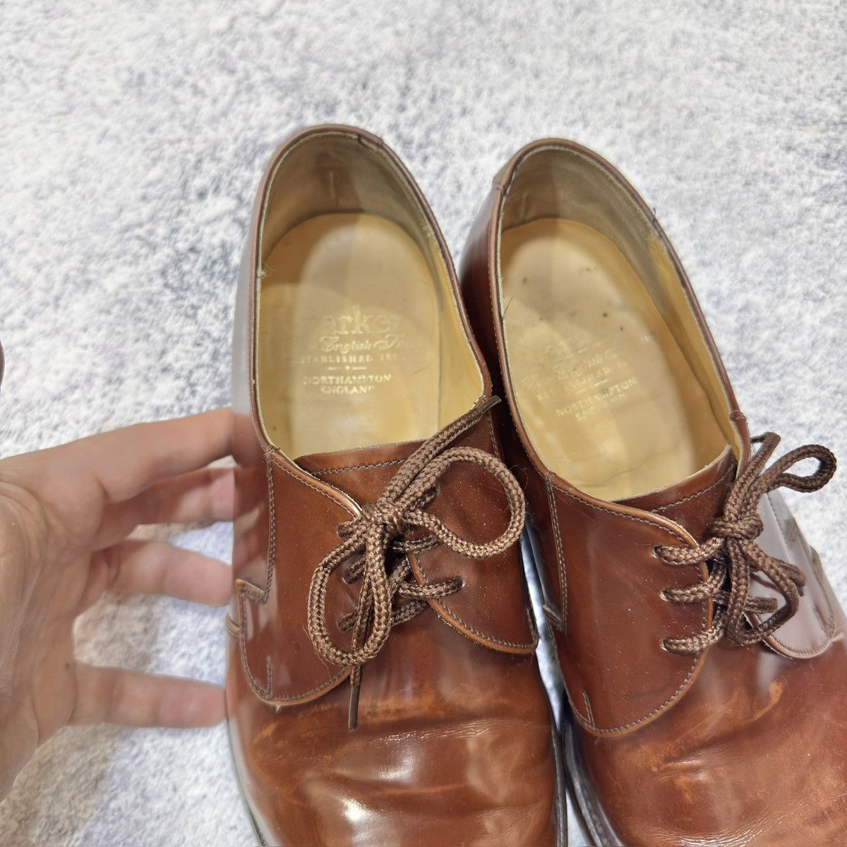 Barker Barker England Handmade Mens Brown Leather Derbies US9.5 Size US 9.5 / EU 42-43 - 13 Thumbnail