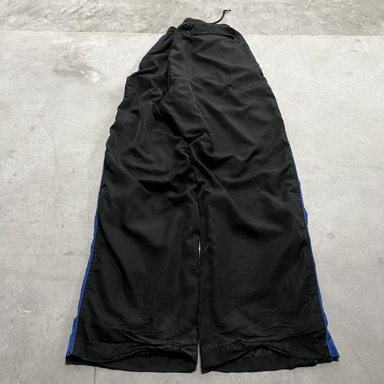 Japanese Brand × Vintage Vintage Y2K Baggy Black and Blue Striped TrackPants ! Size US 36 / EU 52 - 5 Thumbnail