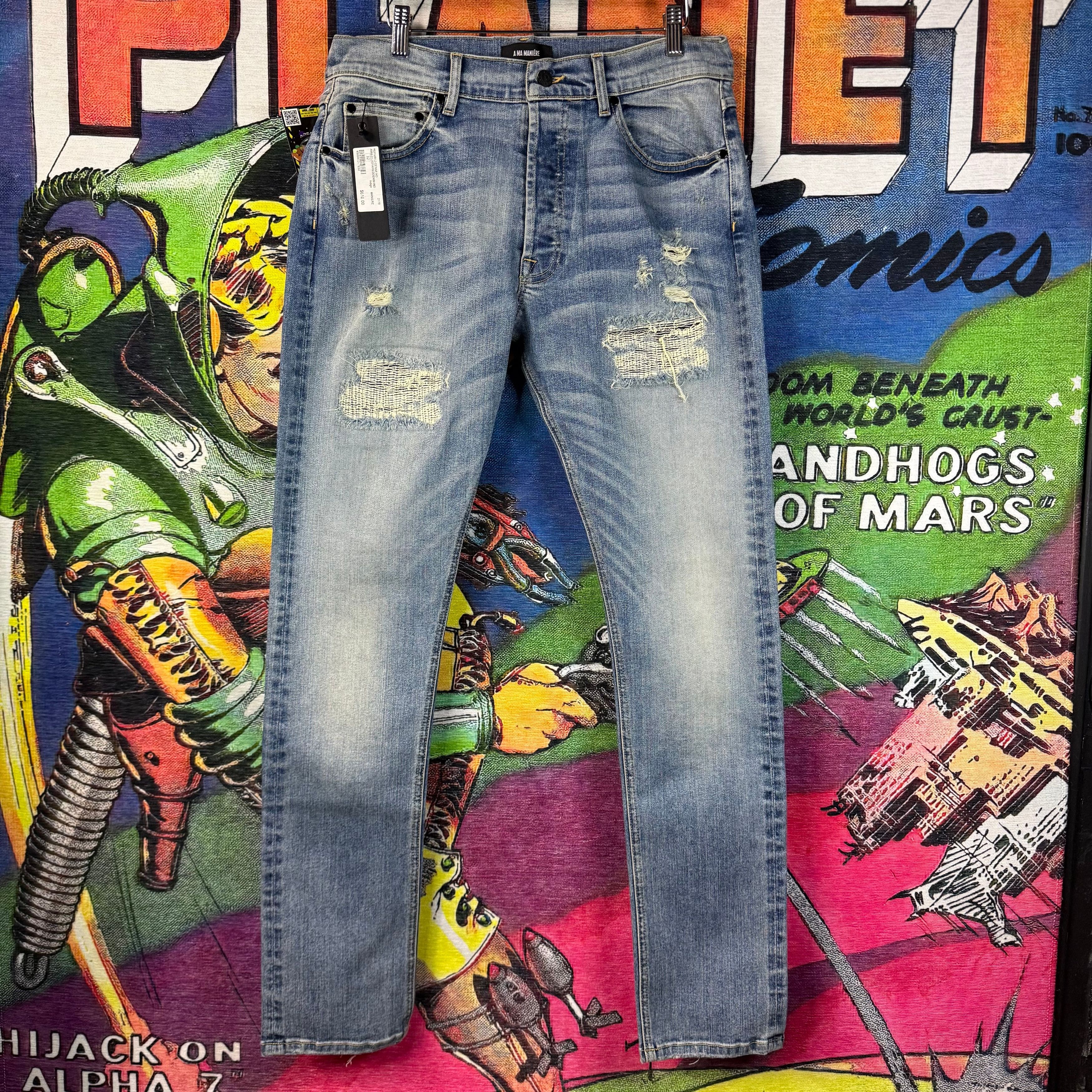 A Ma Maniere A Ma Maniére Distressed Skinny Jeans Size 32 Size US 32 / EU 48 - 1 Thumbnail