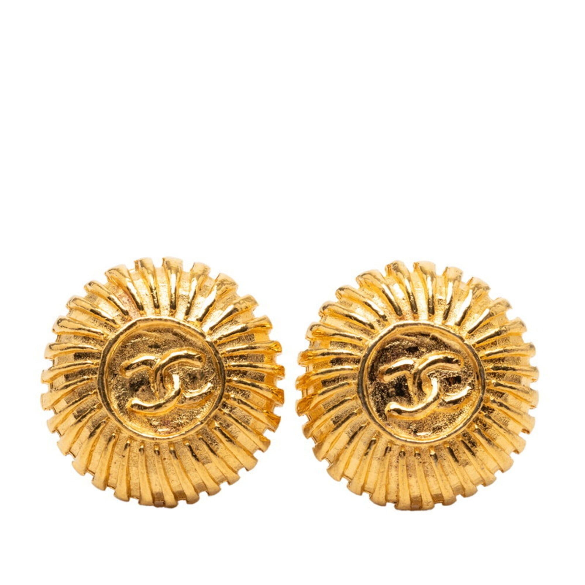 Chanel Chanel Coco Mark Earrings, Gold Plated, Women's CHANEL Size ONE SIZE - 1 Thumbnail