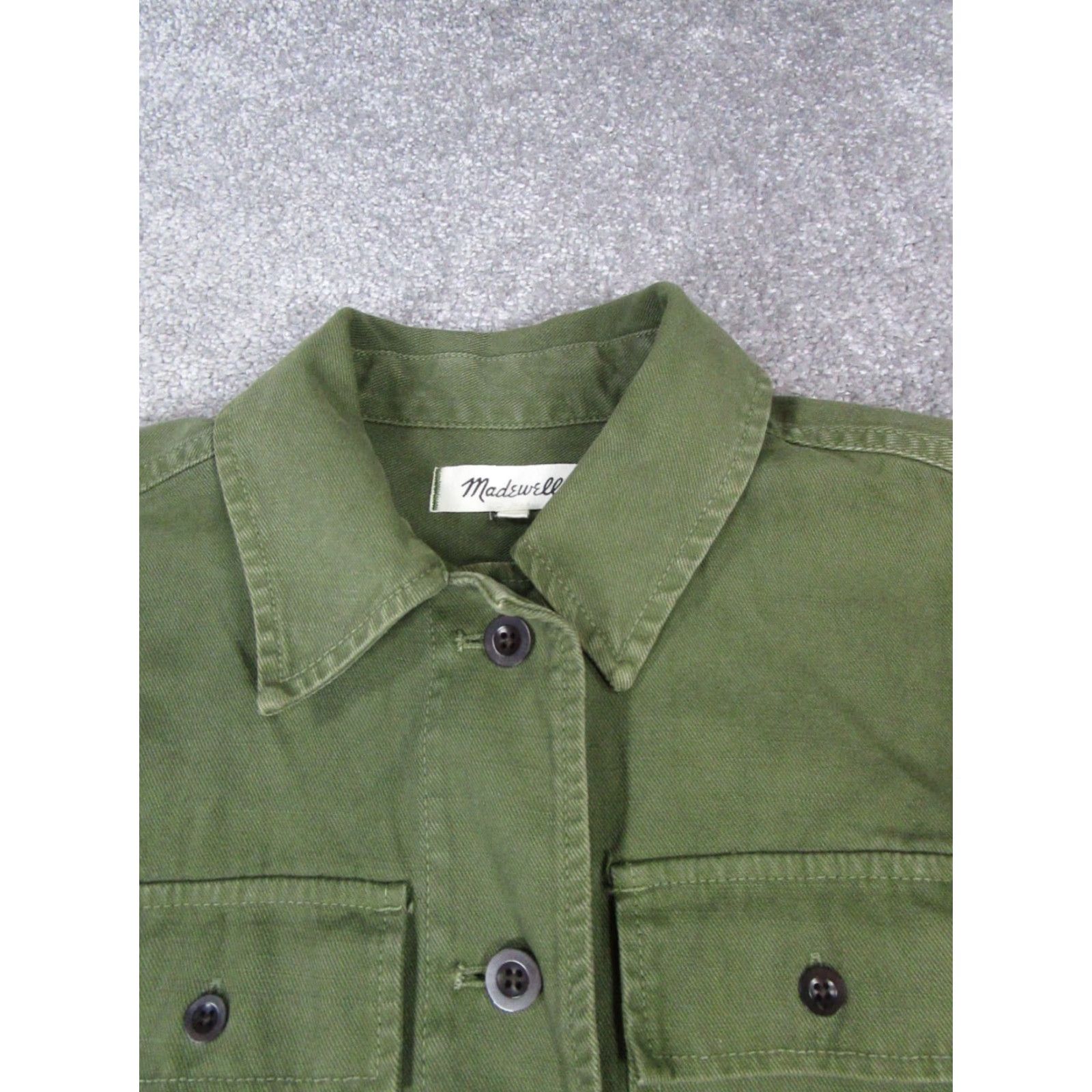 Madewell VINTAGE Madewell Military Jacket Womens XS Green Cotton Canvas Long Sleeve Mid-Length Size XS / US 0-2 / IT 36-38 - 2 Thumbnail