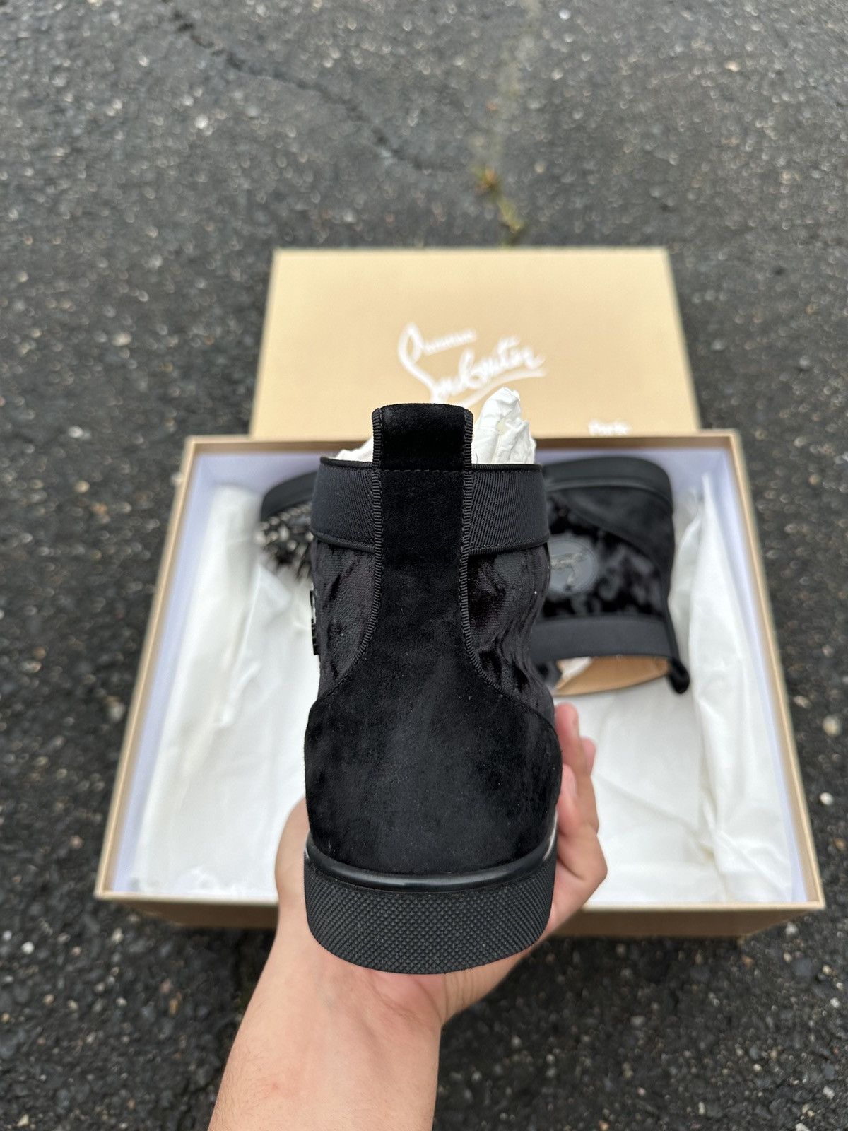 Christian Louboutin Christian Louboutin High Top Sneaker All Black Size US 9.5 / EU 42-43 - 4 Thumbnail