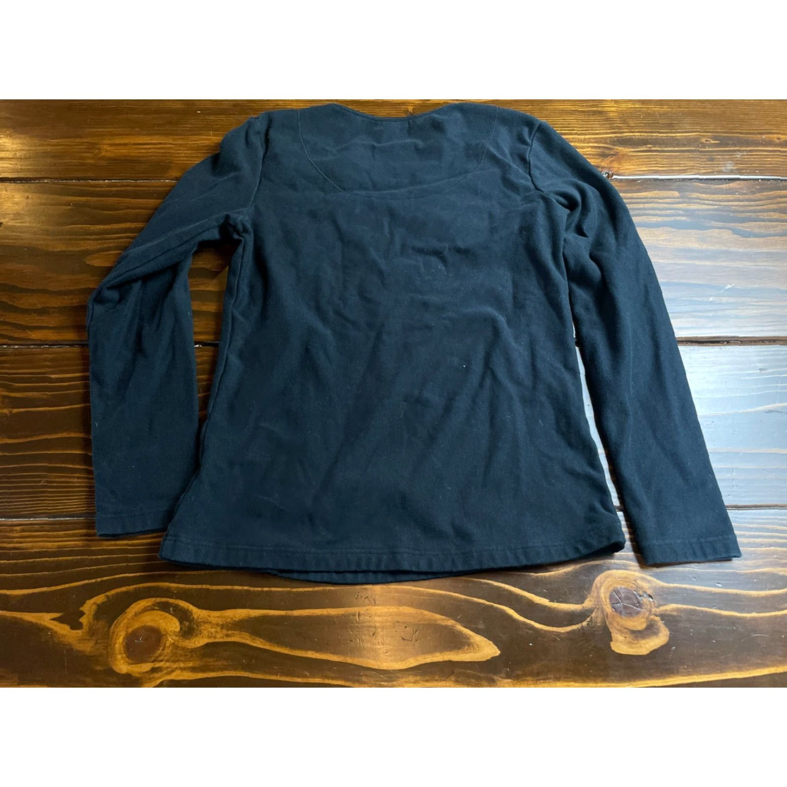 Vintage Ekouaer Shirt Women’s Size Medium Black Long Sleeve Round Neck Casual Modern Fall Spring Summer Regular Size M / US 6-8 / IT 42-44 - 2 Thumbnail