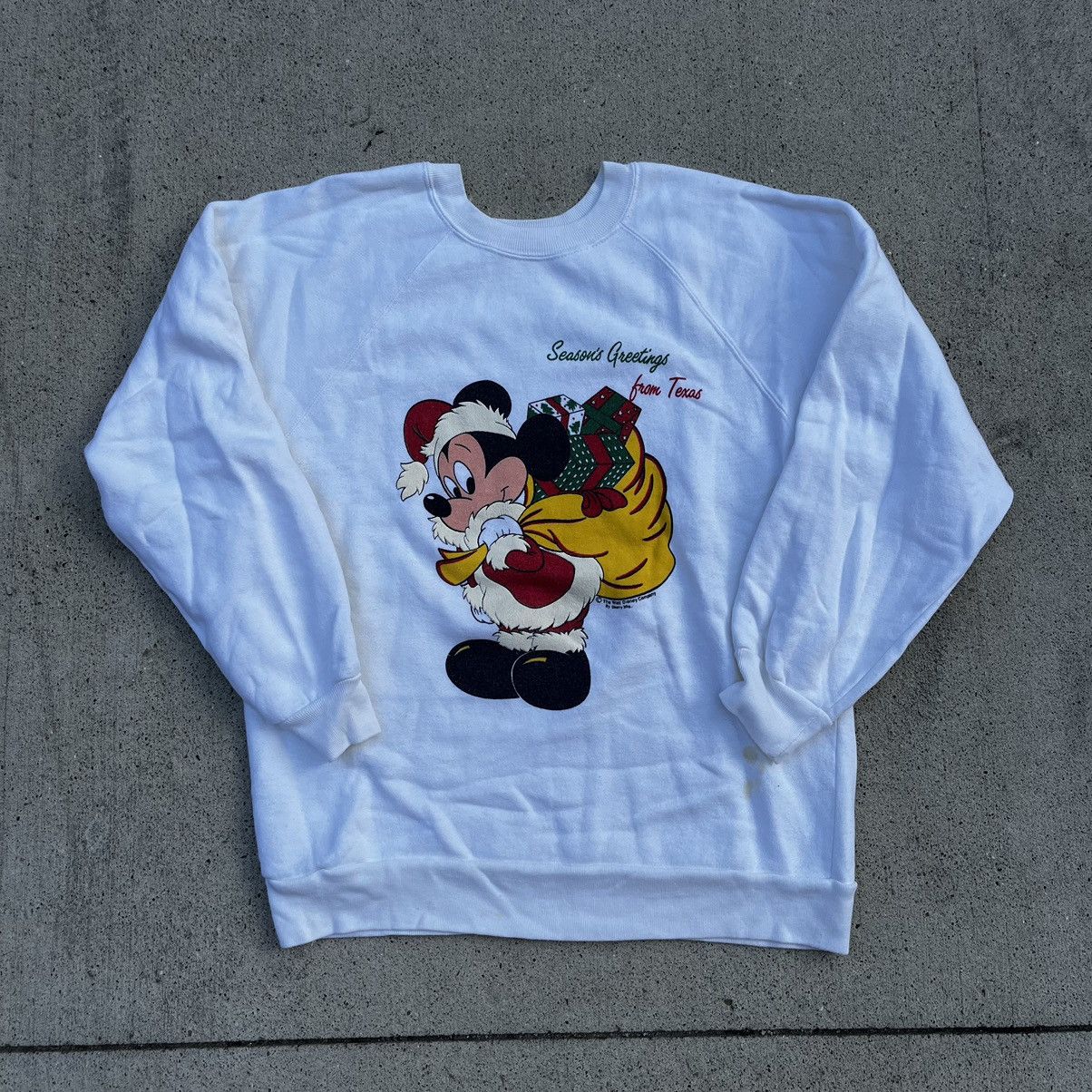 Disney × Mickey Mouse × Vintage Vintage 80’s Mickey Mouse Raglan Crewneck Sweatshirt Size US M / EU 48-50 / 2 - 1 Thumbnail