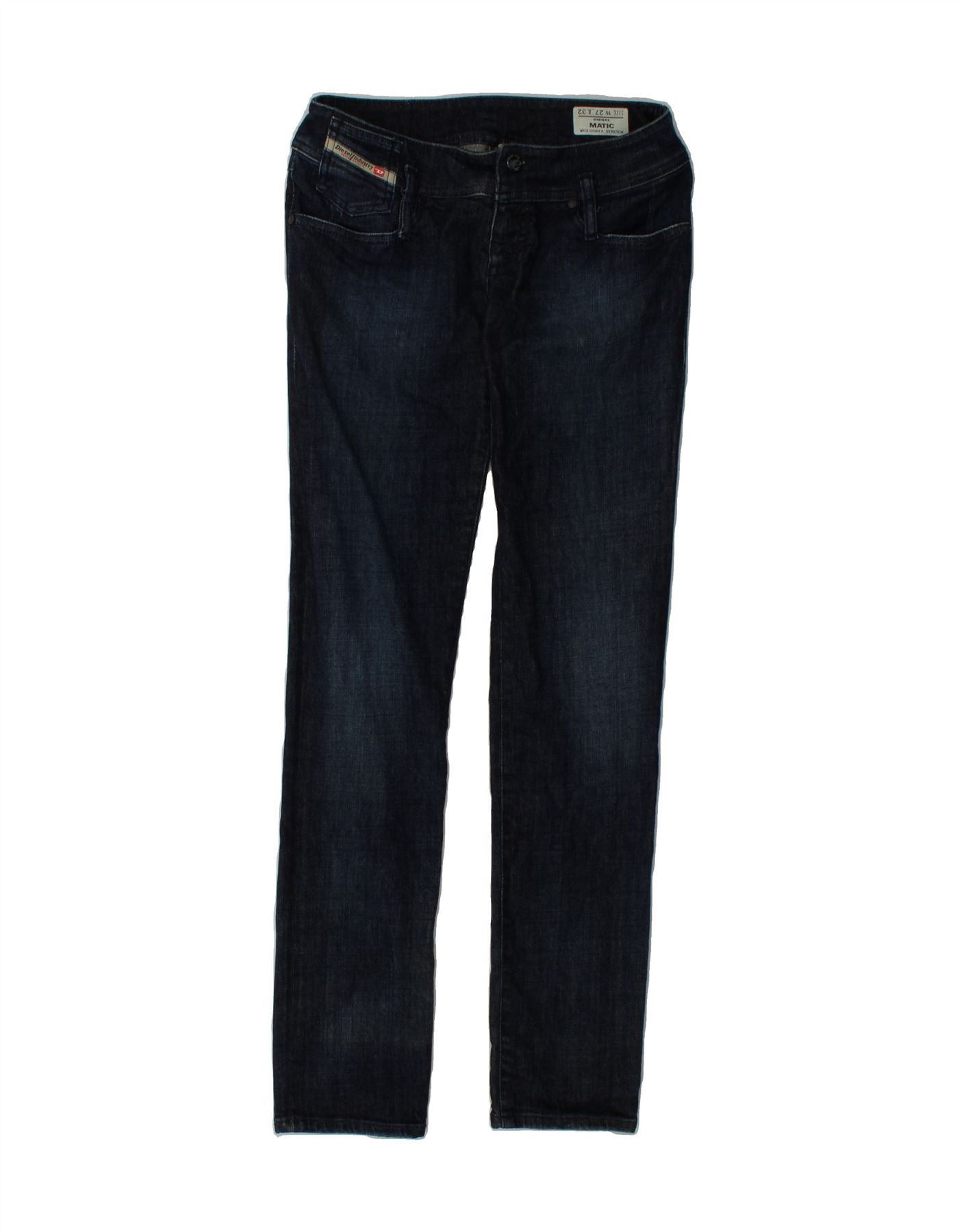 Diesel Womens Matic Low Waist Slim Jeans W27 L32 Navy Blue Cotton Size 42" / US 20 - 1 Thumbnail