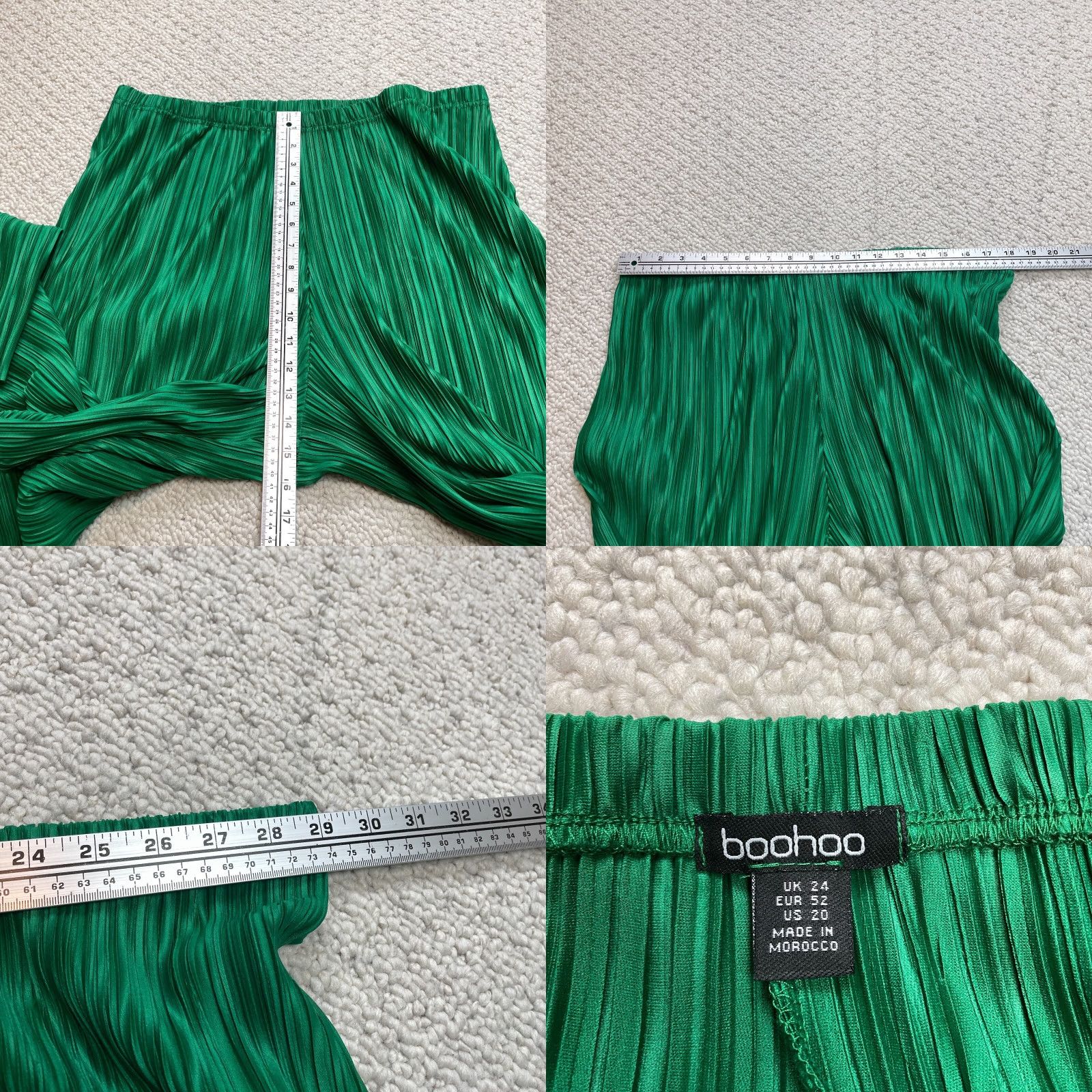 Boohoo Boohoo Tank Top Shirt Womens Plus 20 Green Plisse Cami + Wide Leg Pants 2 Piece Size 3XL / US 20-22 - 10 Thumbnail