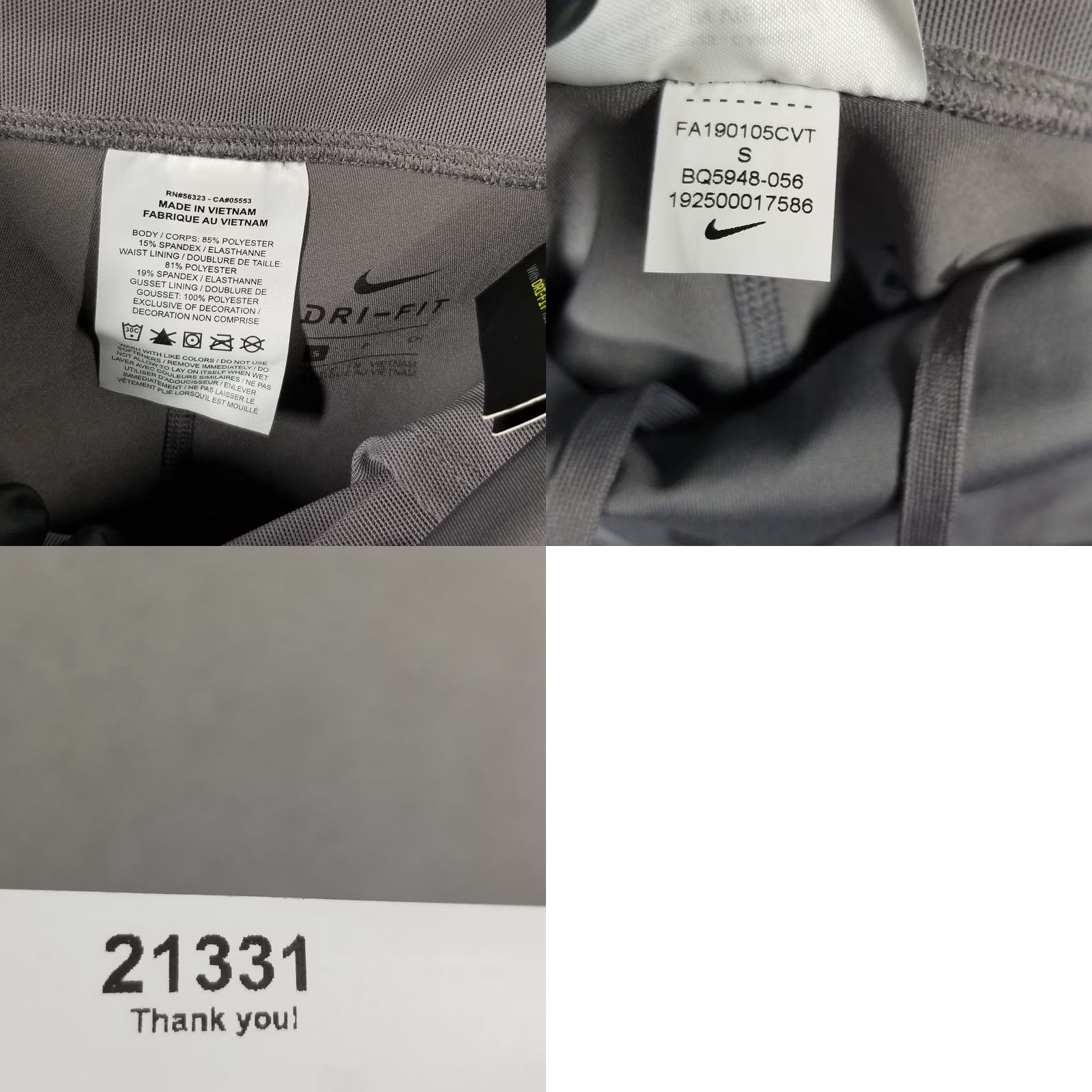 Nike Nike Legging Women's Small Power Run Cropped Gray BQ5948-056 Nike Power Running Cropped Legging Size Small Gray Size 28" / US 6 / IT 42 - 8 Thumbnail