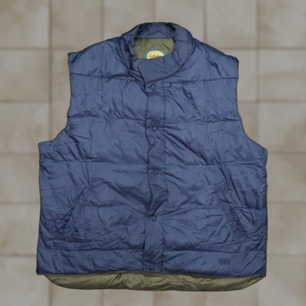 Vintage Cabela's Vest Mens XL Blue Goose Down 650 Puffer Snap Hiking Hunting Jacket/Coat Warmth Weight 650 Size US XL / EU 56 / 4 - 1 Thumbnail