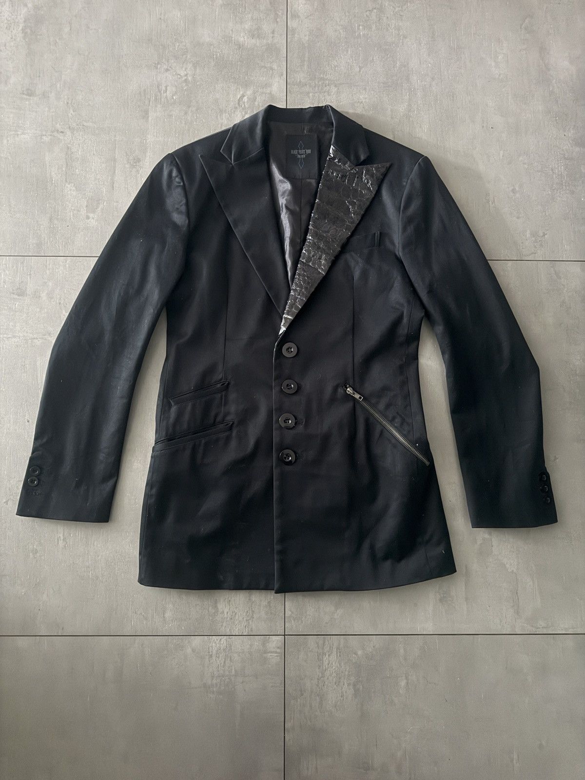 BP. Black Peace Now matching flared Suit and Pants croc pattern Size 38R - 10 Thumbnail
