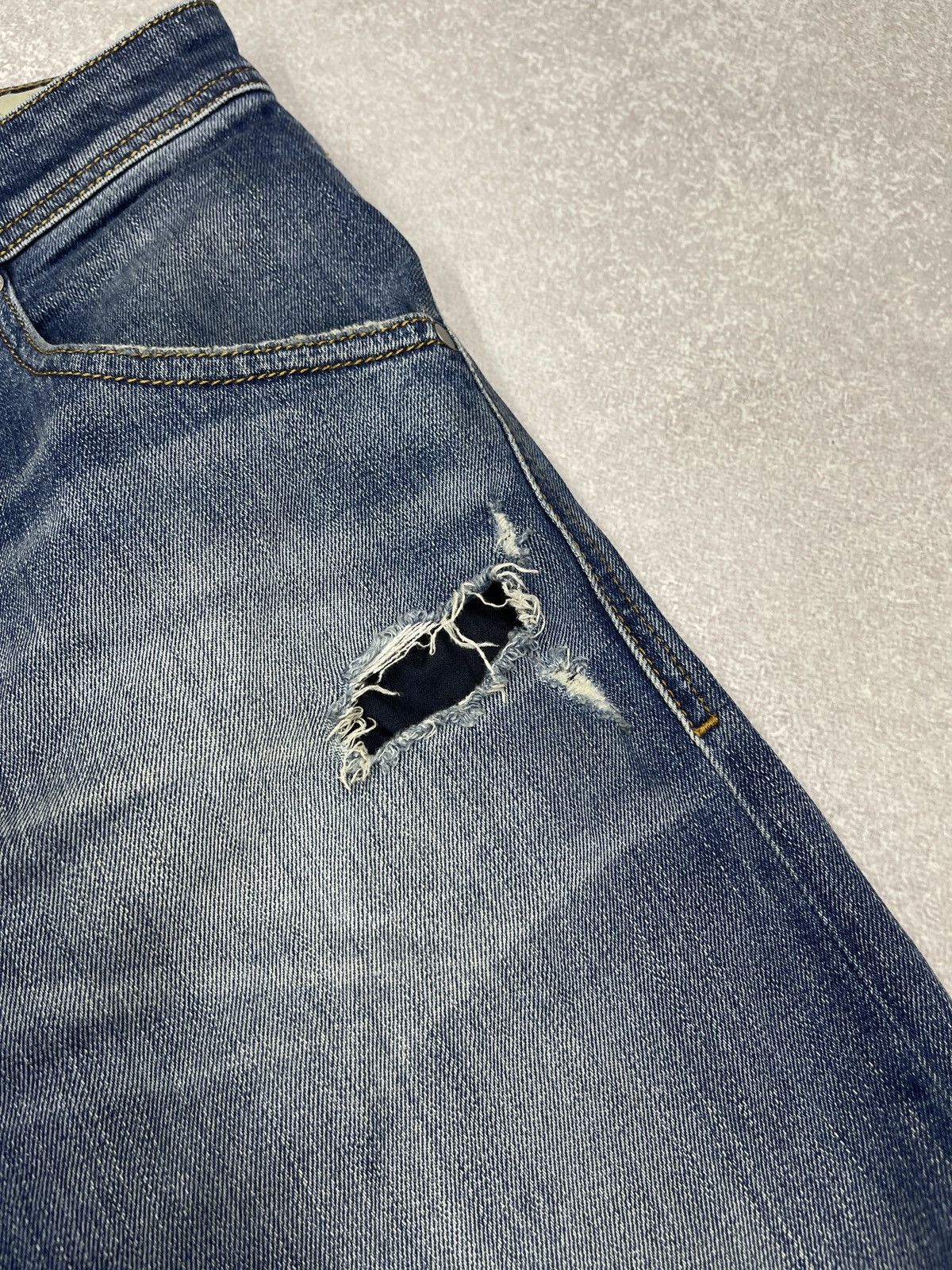 Diesel Mens Diesel Krayver Denim Jeans Blue With Holes Size 34 Size US 34 / EU 50 - 6 Thumbnail