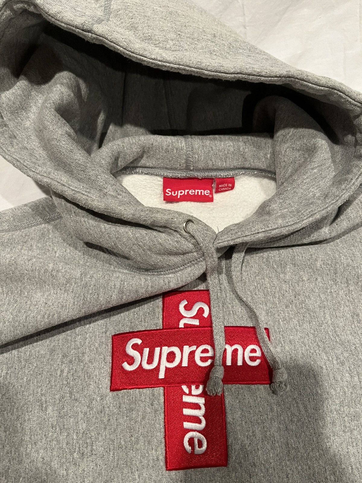 【美品】Supreme CROSS BOX LOGO フーディー グレー M Supreme Cross Box Logo Gray Hoodie | Supreme Hoodie