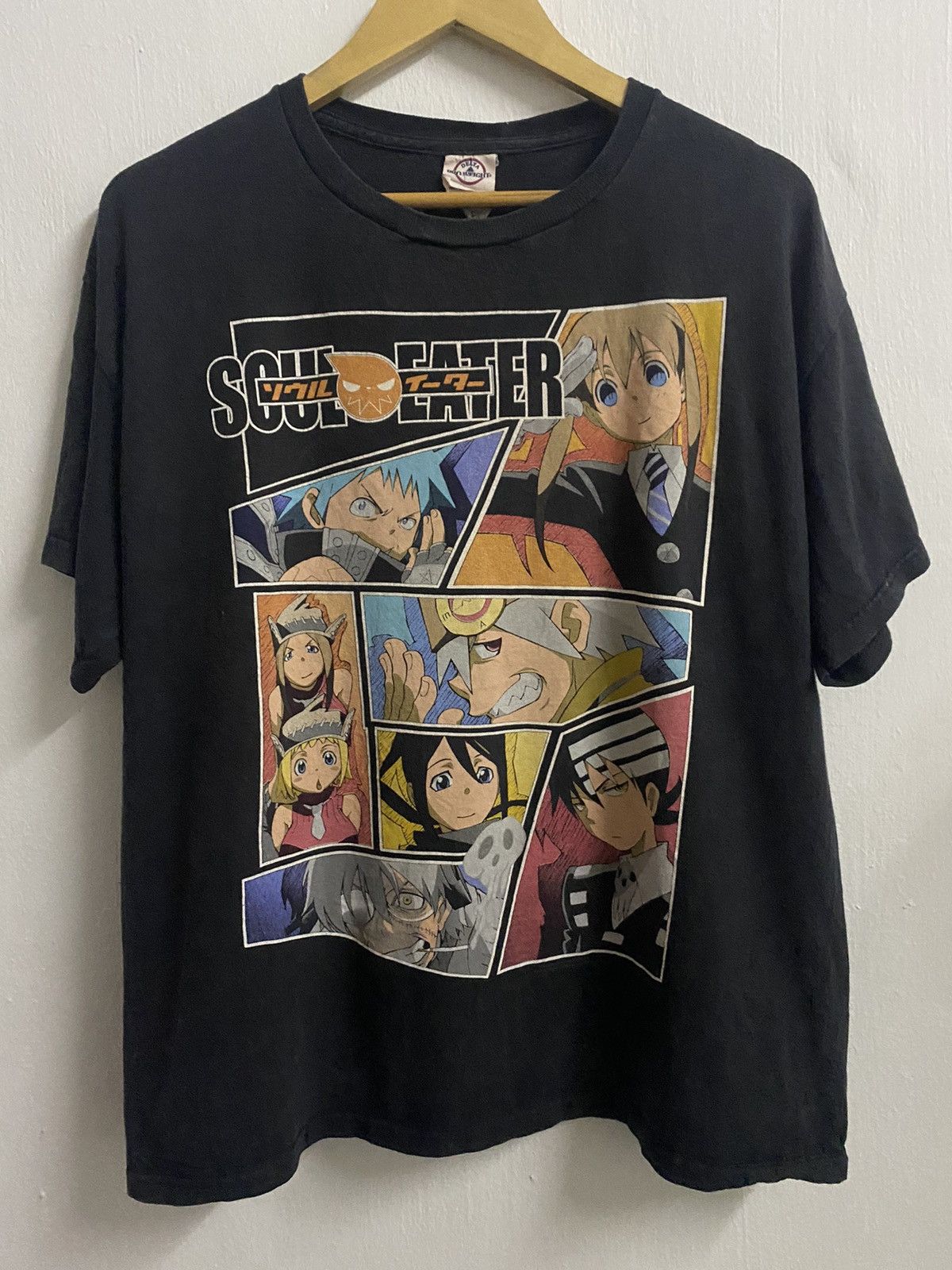 image of Anima x Vintage Soul Eater Anime Manga Fire Force in Black, Men's (Size Large)