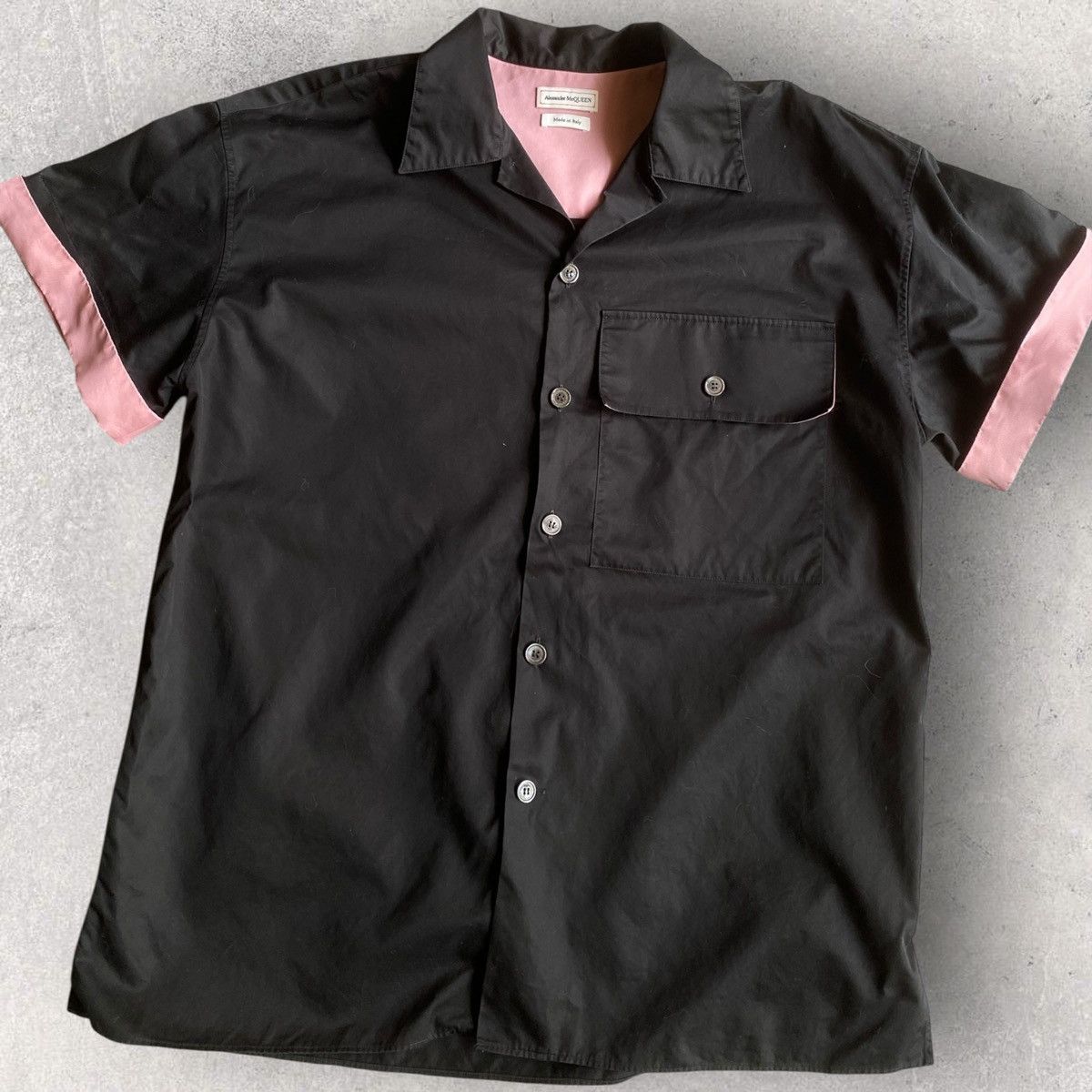 Alexander McQueen Pink/Blk Open Collar Bowling Shirt Size US L / EU 52-54 / 3 - 2 Thumbnail