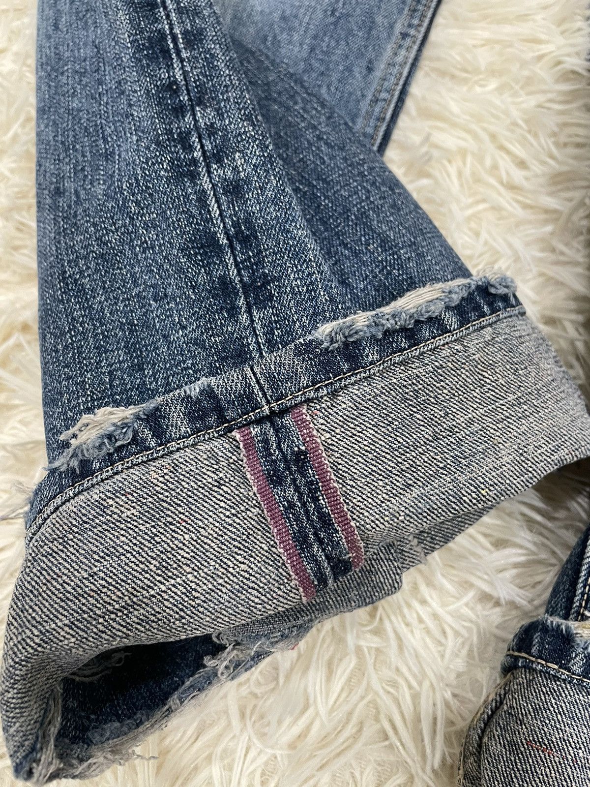 Japanese Brand Ozone Rocks Thrashed Redline Japan Denim Size US 31 - 10 Thumbnail