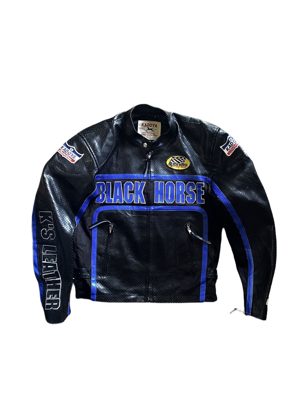 image of Kadoya Black Horse Leather Jacket, Men's (Size Medium)