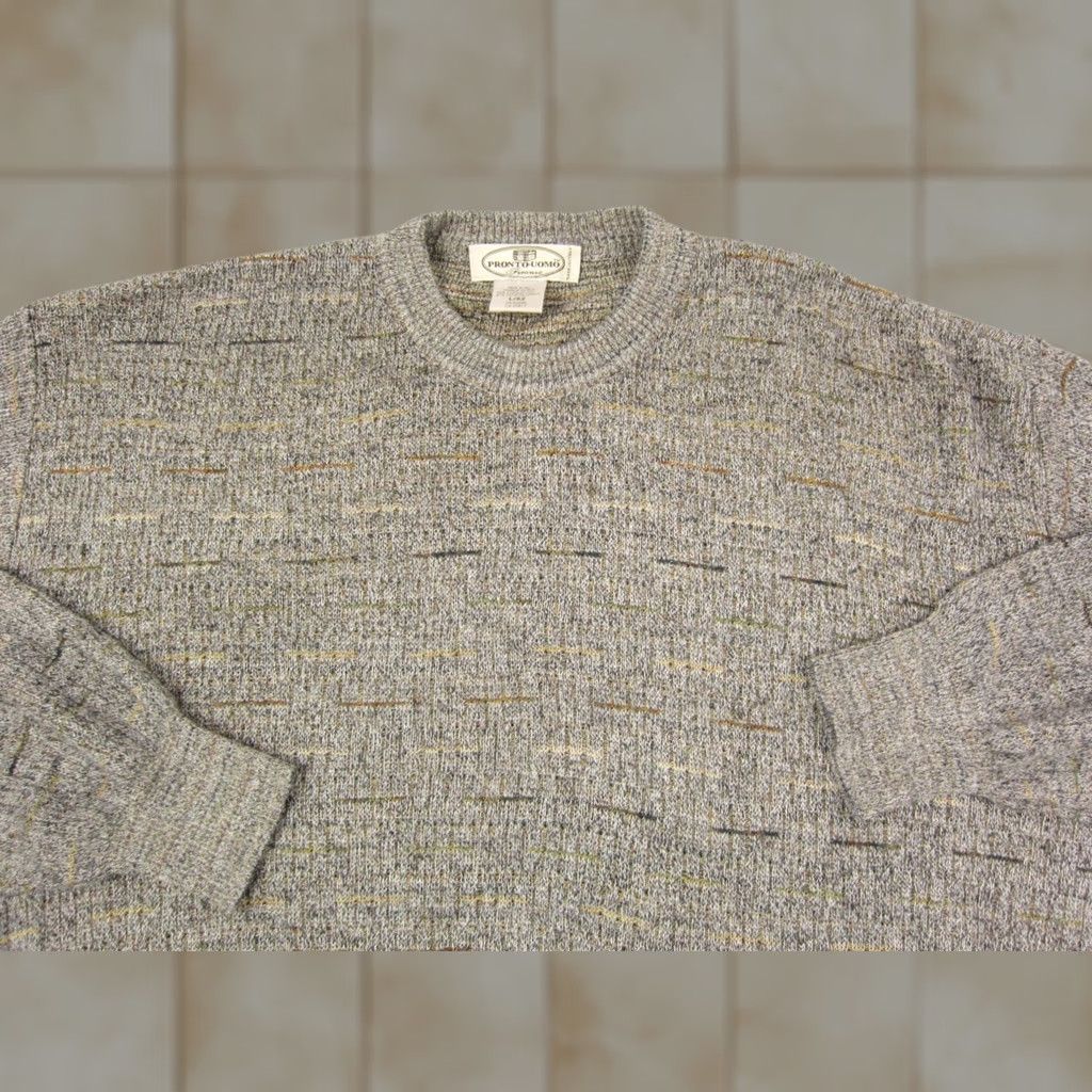 Pronto Uomo VINTAGE Pronto Uomo Sweater Mens L Brown Fleck Geometric Knit Made Italy Size US L / EU 52-54 / 3 - 1 Thumbnail