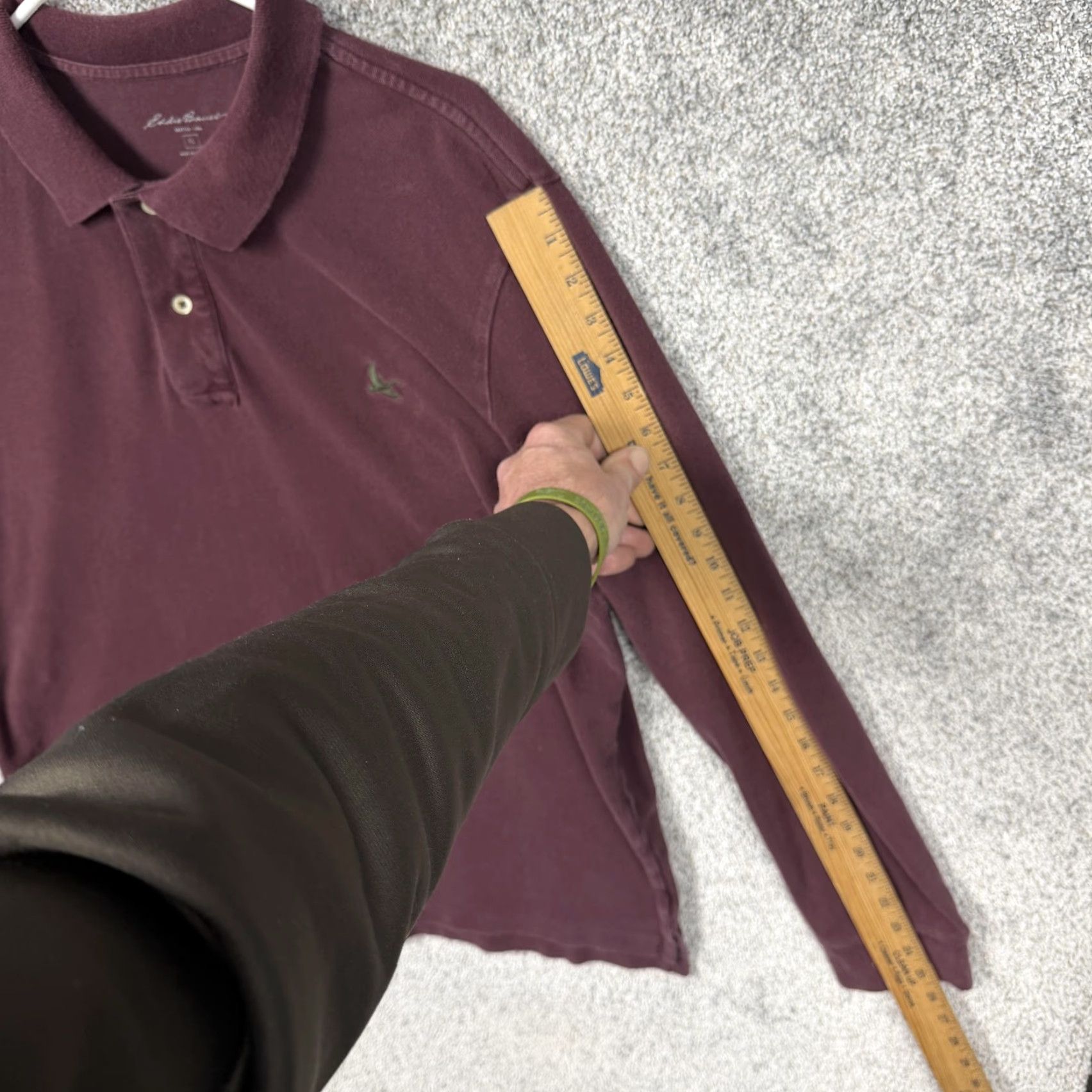 Eddie Bauer Eddie Bauer Polo Shirt Mens XL Maroon Long Sleeve Casual Travel Golf Tennis Walking 100% Cotton Size US XL / EU 56 / 4 - 3 Thumbnail