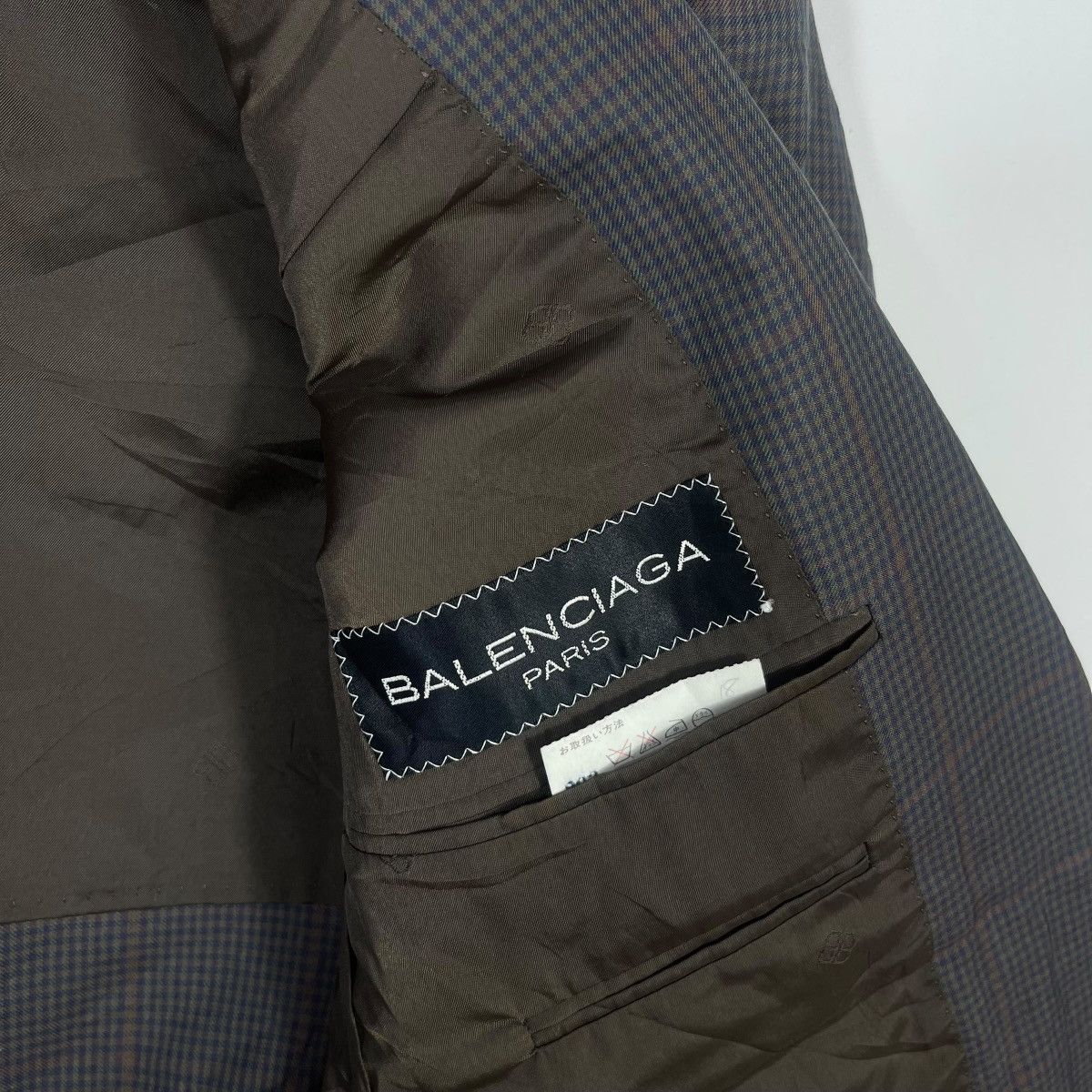 Balenciaga Vintage Balenciaga Paris Small Check Wool Blazer Jacket Size 38R - 3 Thumbnail