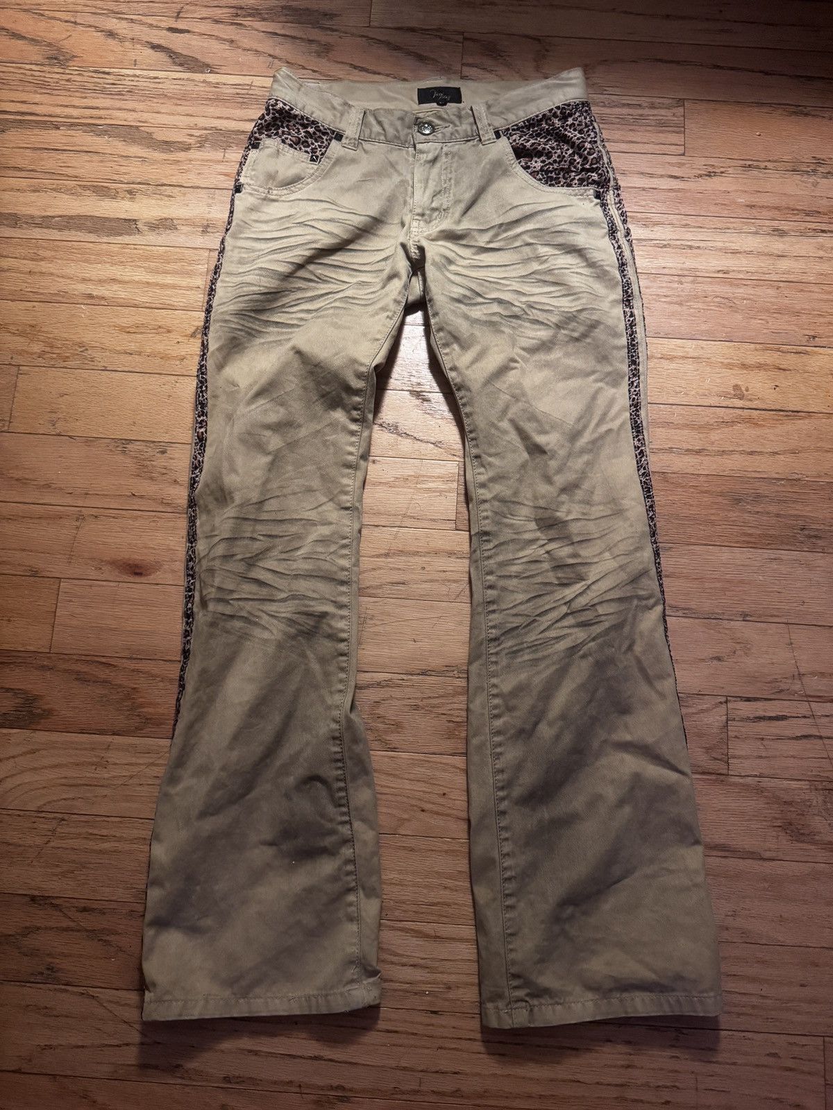 Japanese Brand Vice Fairy Leopard Print Bootcut Pants Size US 29 - 1 Thumbnail