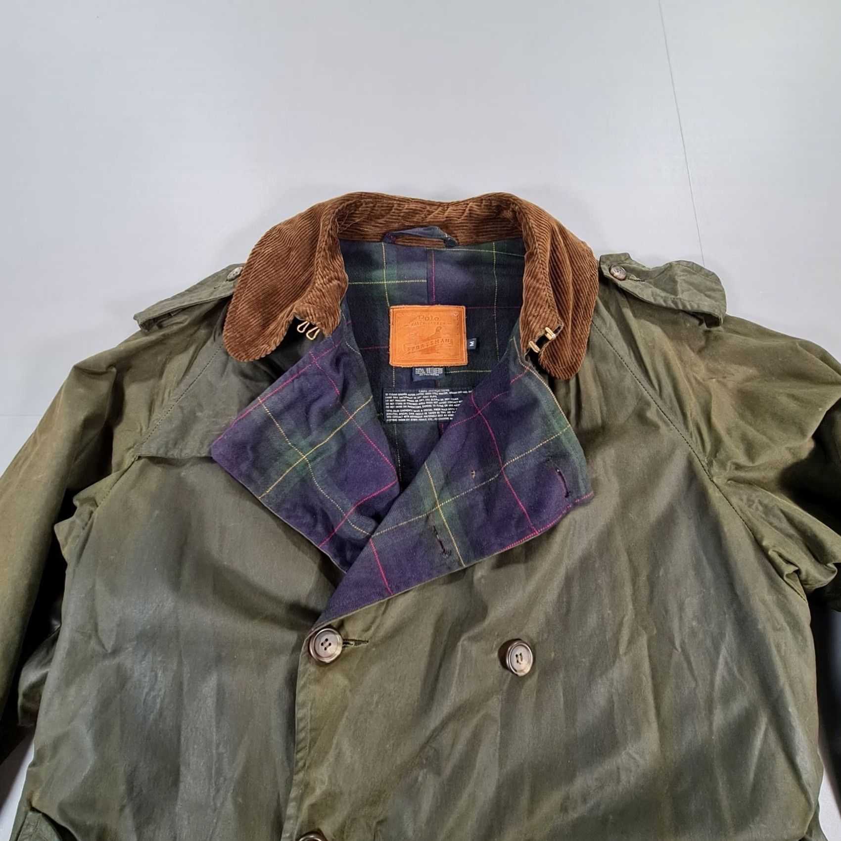 Polo Ralph Lauren Polo Ralph Lauren Mens Trench Coat - Green Medium Waxed Sportsman Hunting Tartan - Vintage Size US M / EU 48-50 / 2 - 3 Thumbnail