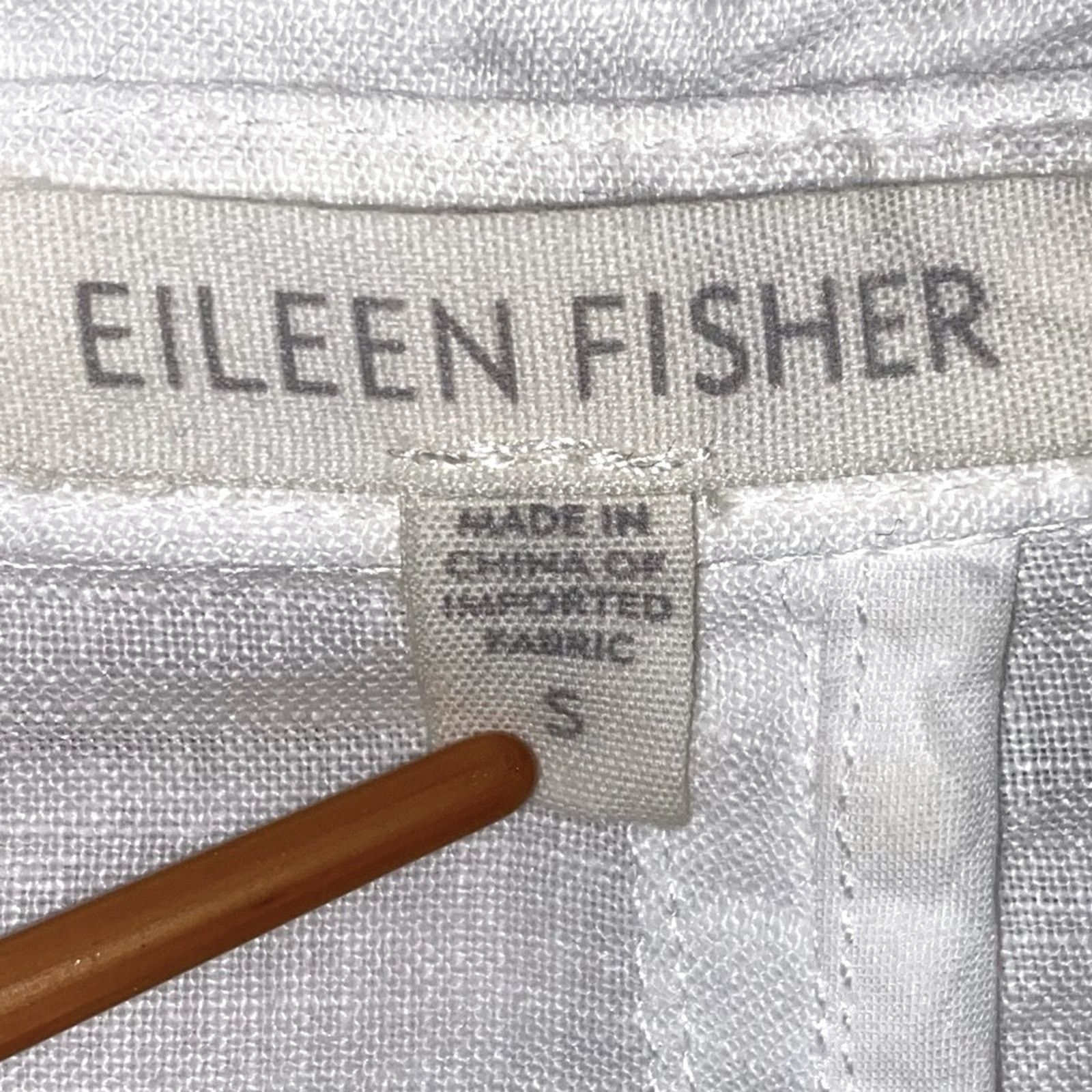 Eileen Fisher EILEEN FISHER $238 White Irish Linen 2 Button Blazer S Size S / US 4 / IT 40 - 8 Thumbnail