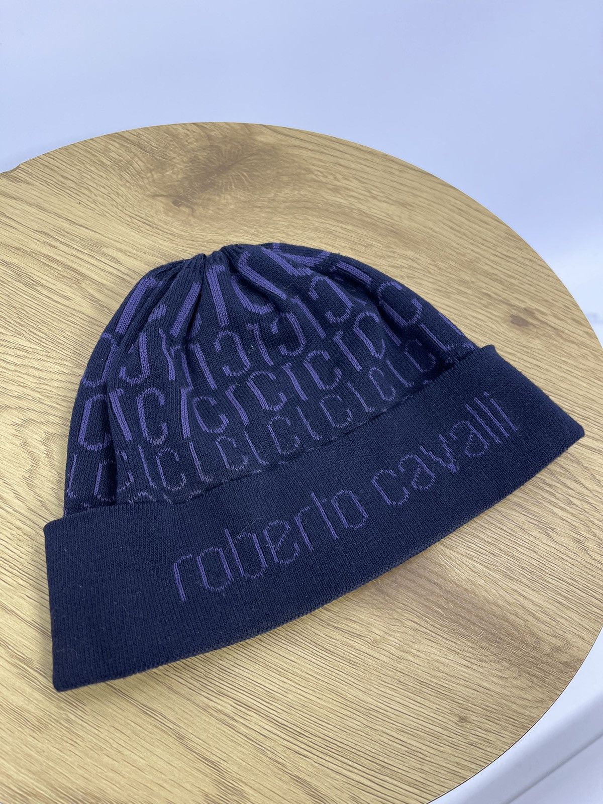 Roberto Cavalli Roberto Cavalli Blue Multilogo Beanie Hat Logo unisex Size ONE SIZE - 2 Thumbnail