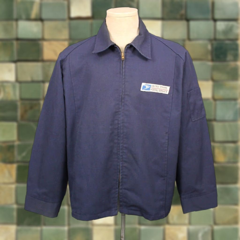 Vintage VINTAGE Mail Carrier Jacket Mens VTG 80s Work Jacket 44 R Unitog Blue Cotton 1980s Mailman Post Office Decade 80s Mens Size 44 R Size US S / EU 44-46 / 1 - 1 Thumbnail