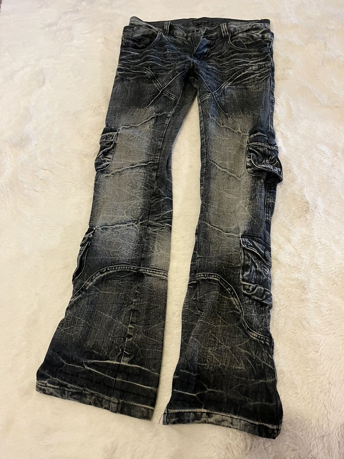 LOWBOX LOWBOX Flared Cargo Jeans Size US 32 / EU 48 - 1 Thumbnail