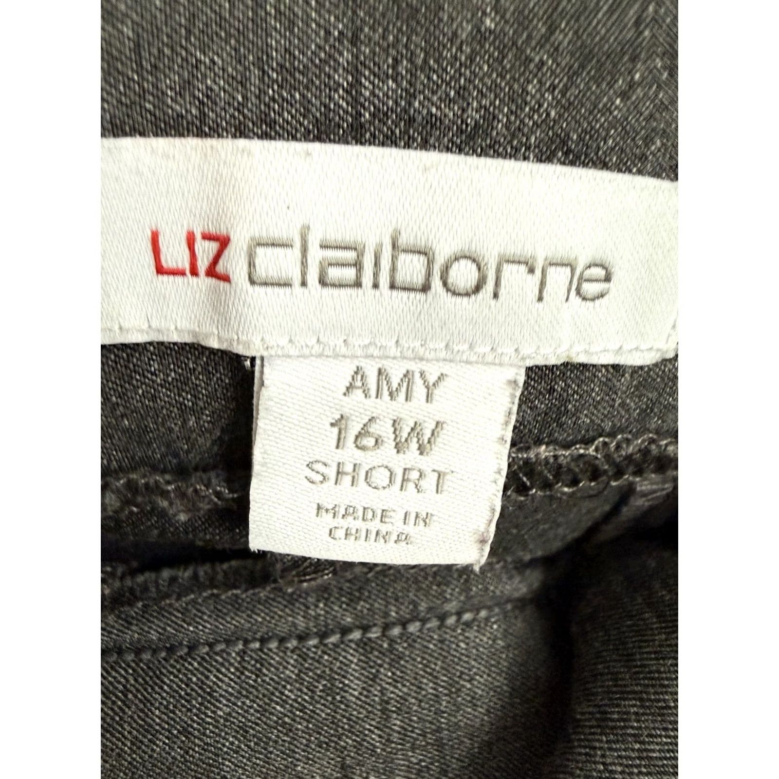 Liz Claiborne Liz Claiborne Womens Amy Pant 16 Short Gray Casual Workwear Business Size 38" / US 16 / IT 52 - 3 Thumbnail