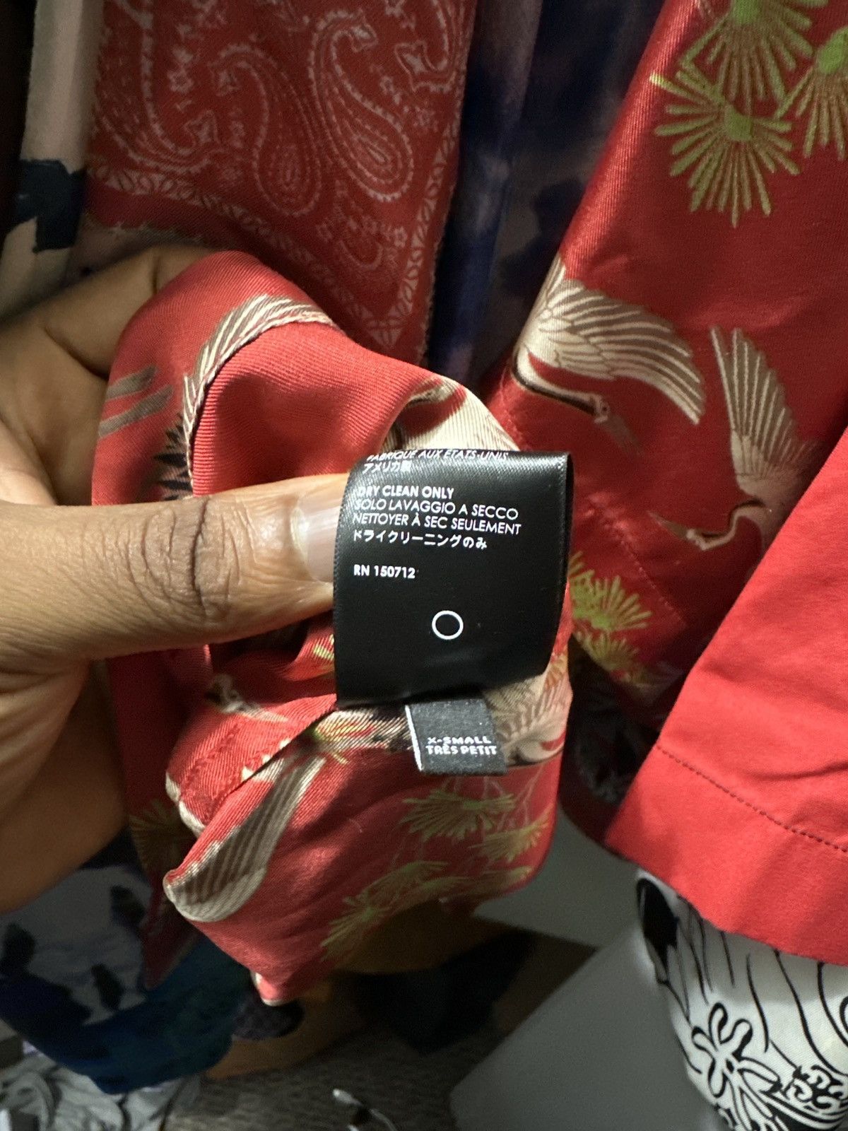 Amiri Crane Print Silk Shirt