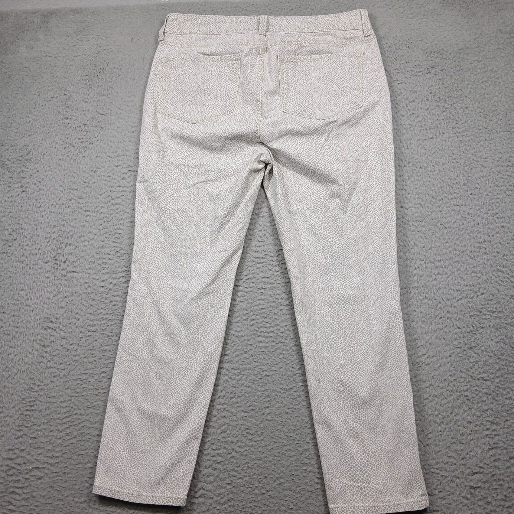 NYDJ NYDJ Jeans Womens 10P Cropped Skinny Cream Pattern Lift Tuck USA Size 32" / US 10 / IT 46 - 3 Thumbnail