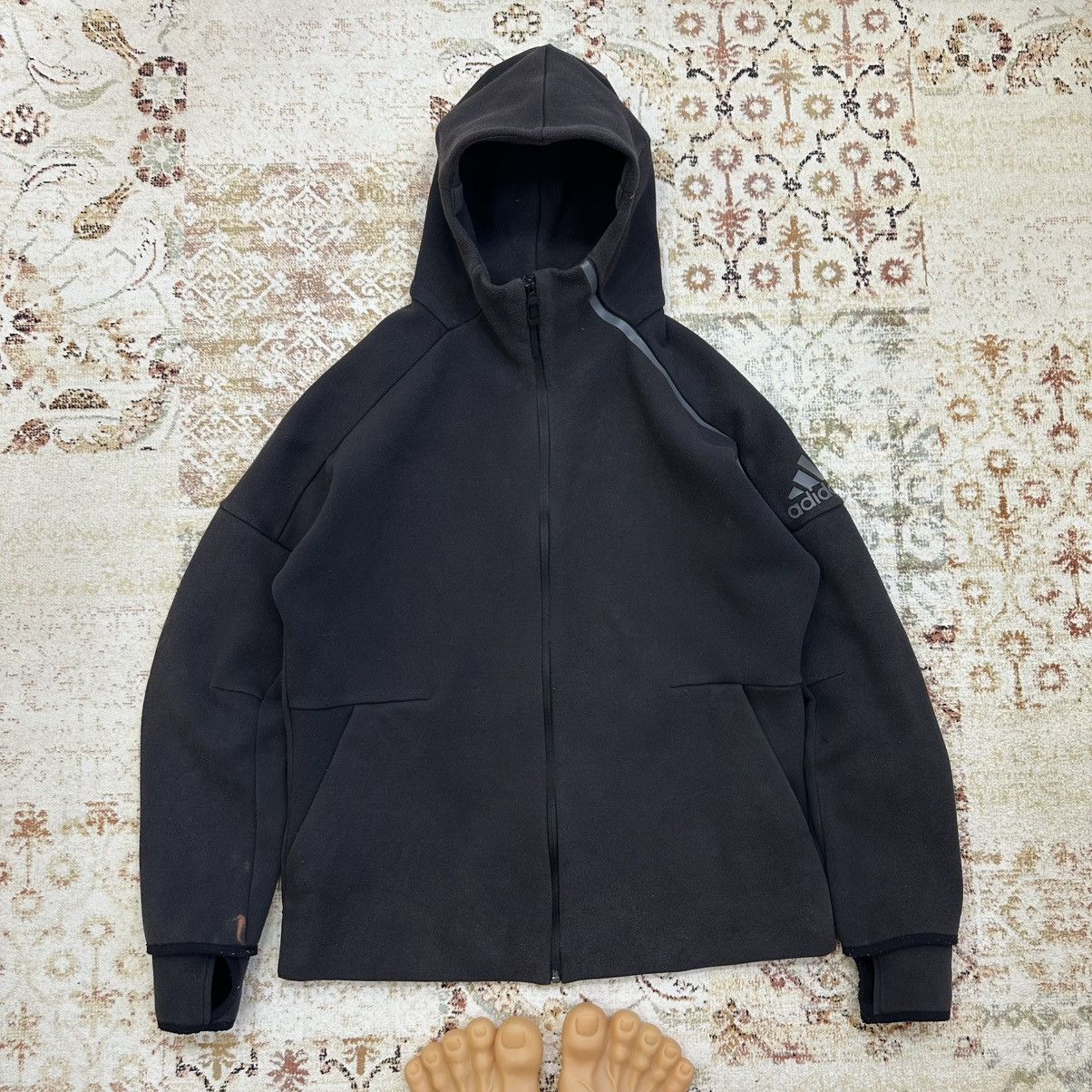 If Six Was Nine Vintage Adidas Zip Hoodie Sport-wear Trashed 00s Y2K Size US L / EU 52-54 / 3 - 1 Thumbnail