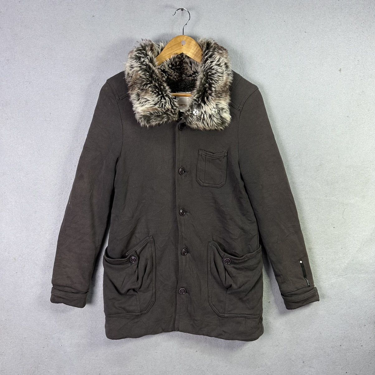 Diesel Vintage Diesel Fur Collar Jacket Brown Parka Sherpa Size S / US 4 / IT 40 - 1 Thumbnail