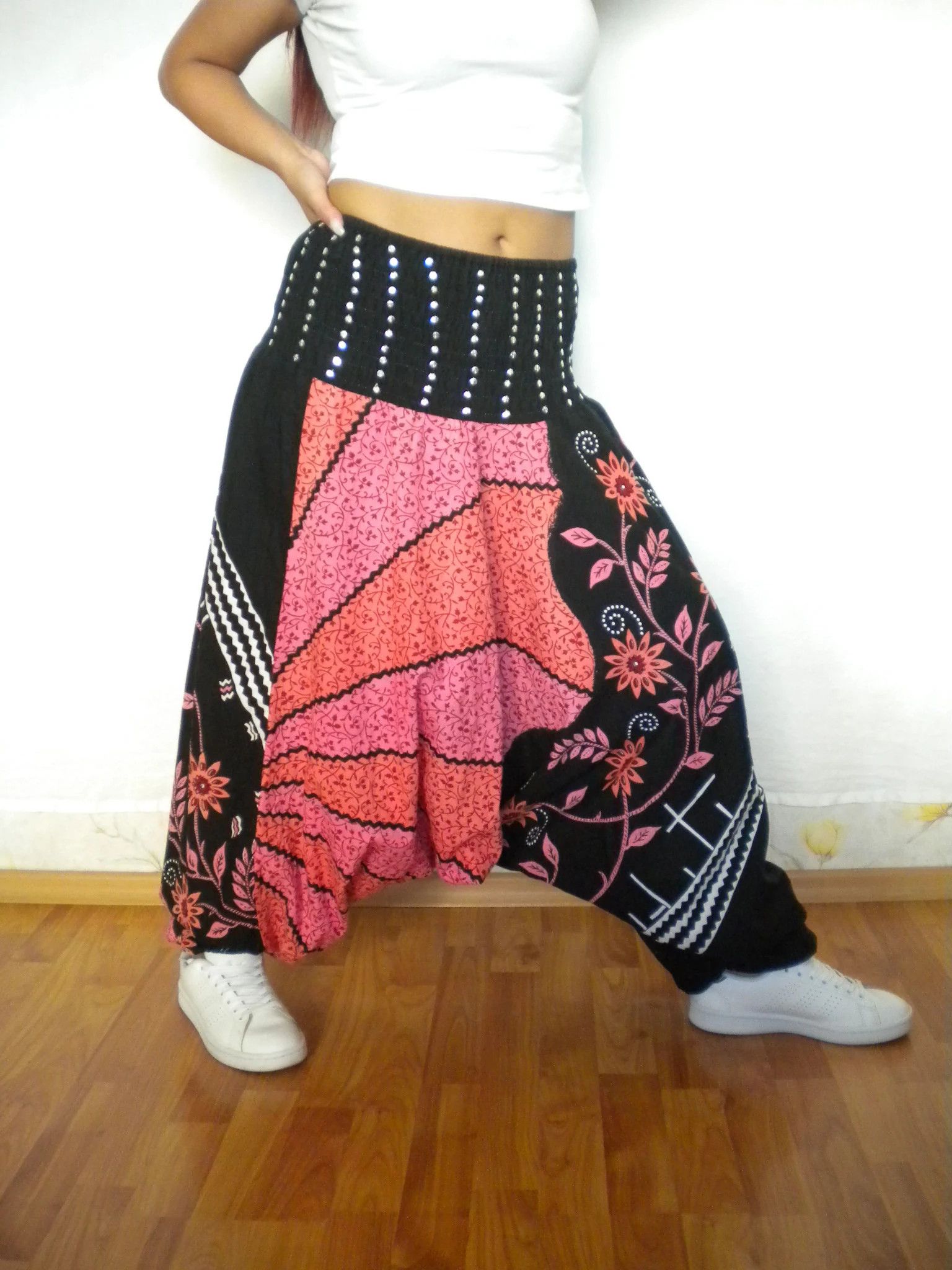 Other Y2K harem drop crotch oriental pants thai hippie pant OSFA Size 30" / US 8 / IT 44 - 7 Thumbnail