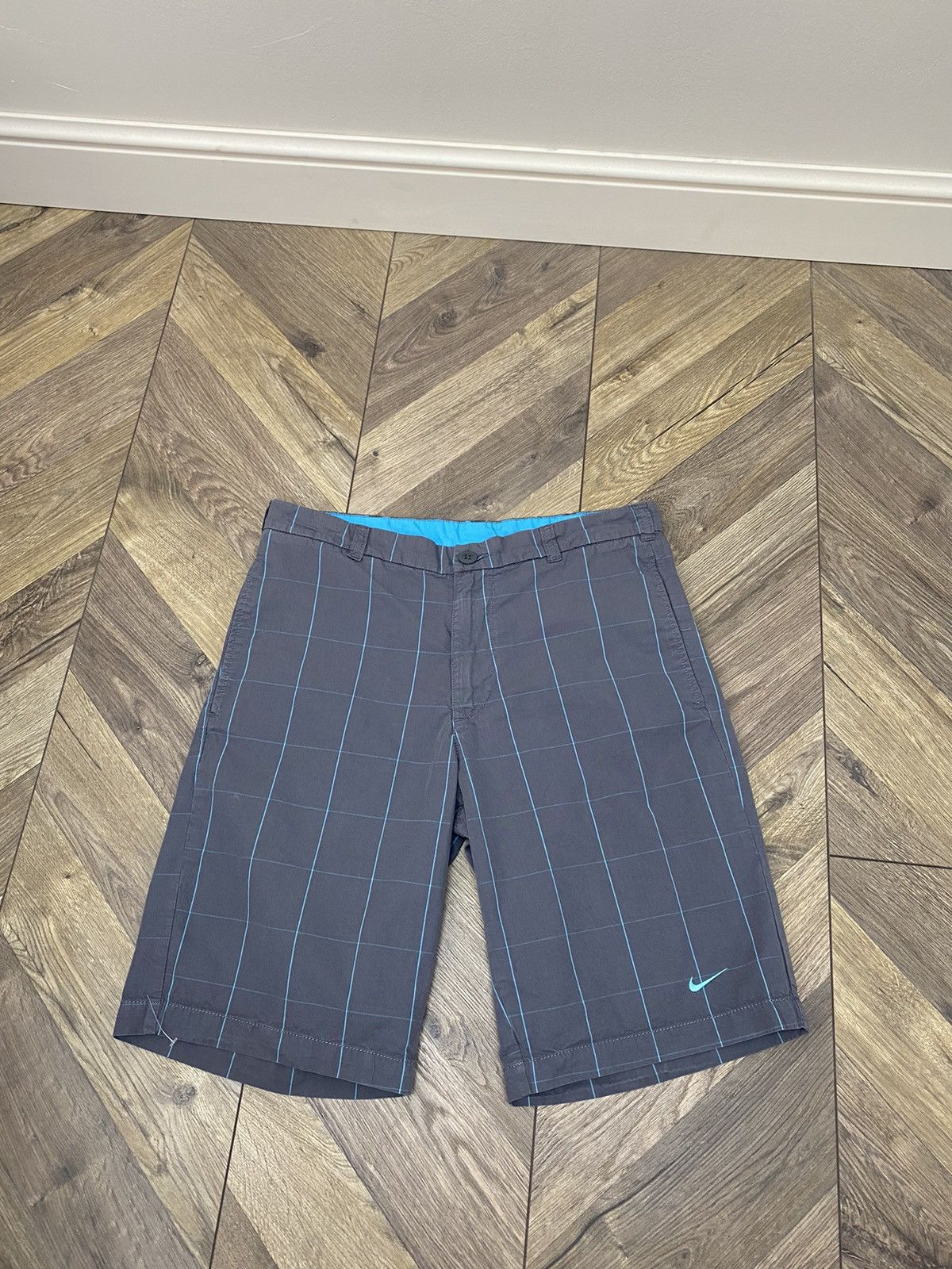 Nike × Vintage Vintage Nike y2k checkered chino shorts swoosh logo Size US 32 / EU 48 - 1 Thumbnail