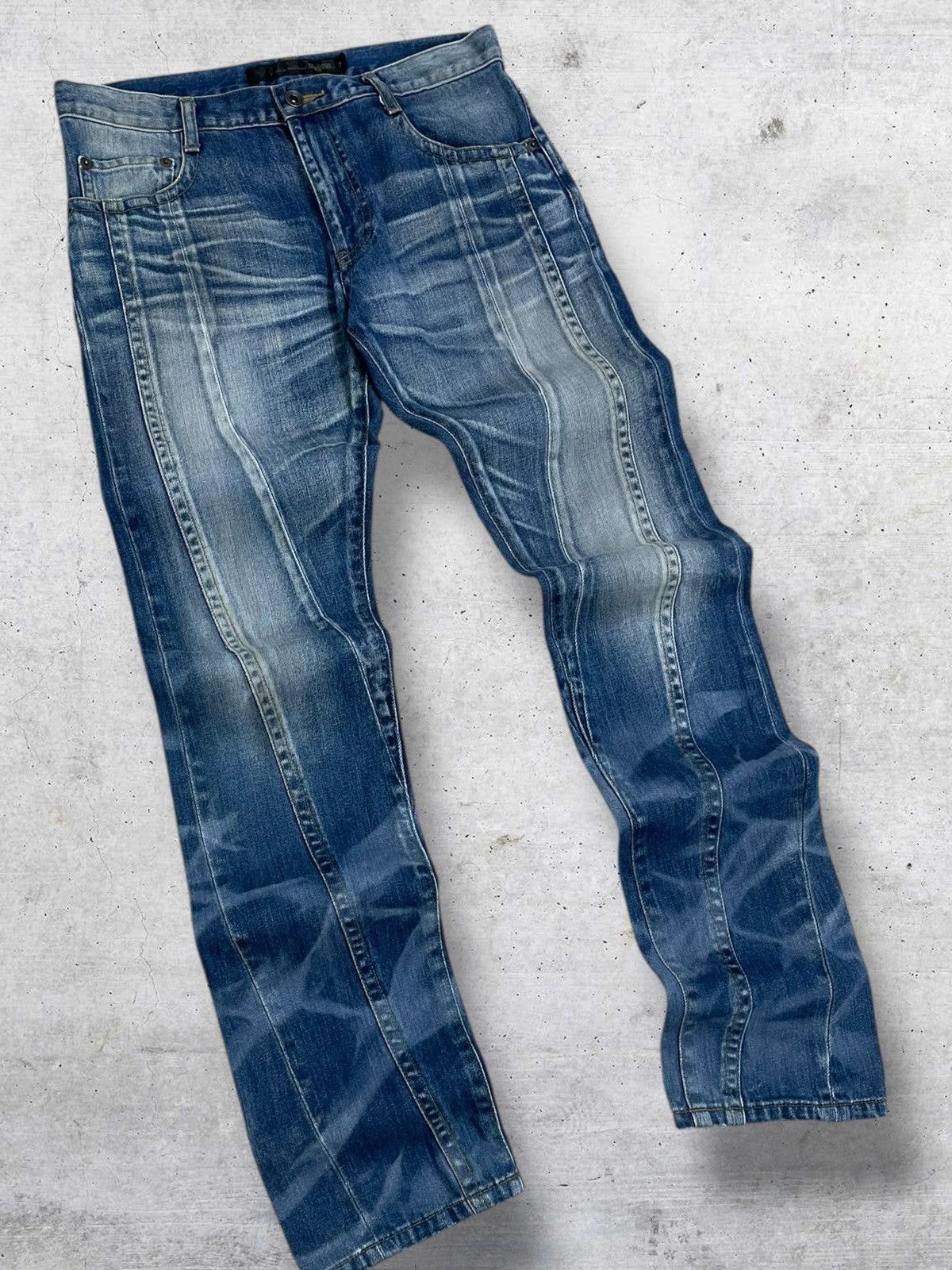 Schlussel VINTAGE SCHLUSSEL 1990S JAPAN DESIGNER ARTWORK LAYERED DENIM Size US 31 - 2 Thumbnail