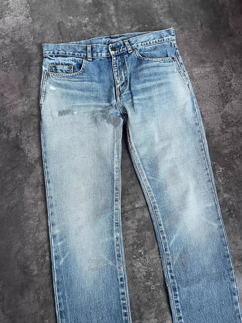 Saint Laurent Paris Saint Laurent Paris Blue Washed Cat Scratch Ripped Patch D Size US 30 / EU 46 - 3 Thumbnail