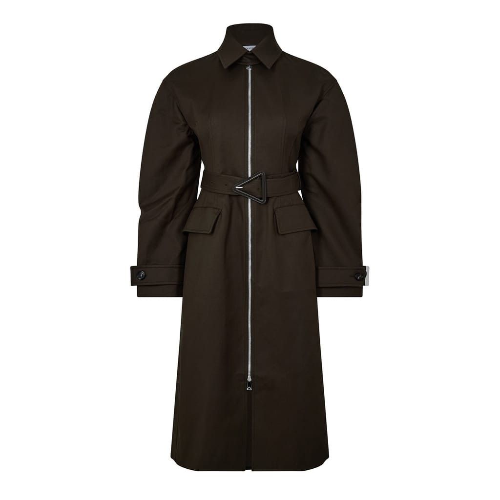 Bottega Veneta Bottega Veneta Relaxed Fit Coat in Green Size XXS / US 00 / IT 34 - 2 Thumbnail