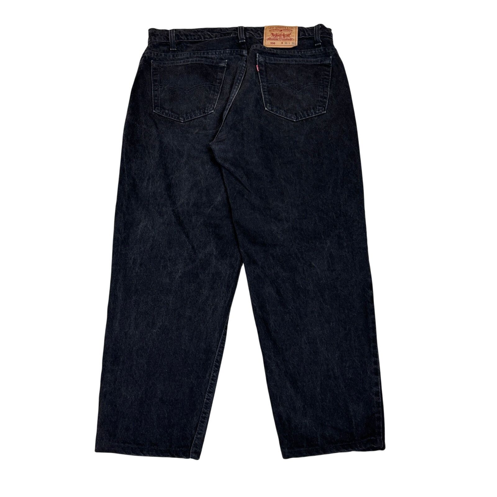 Levi's × Vintage Vintage 90s Levi's 550 Made in USA Relaxed Baggy Jeans 35x27 Size US 35 - 1 Thumbnail