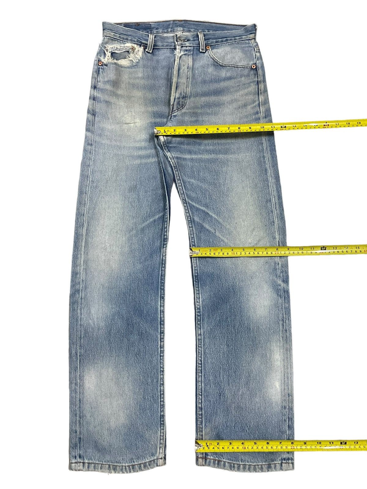 Levi's Vintage Clothing Vintage 90s Levi’s 501 Button Fly Loose Fit Distressed Jeans Size US 31 - 18 Thumbnail